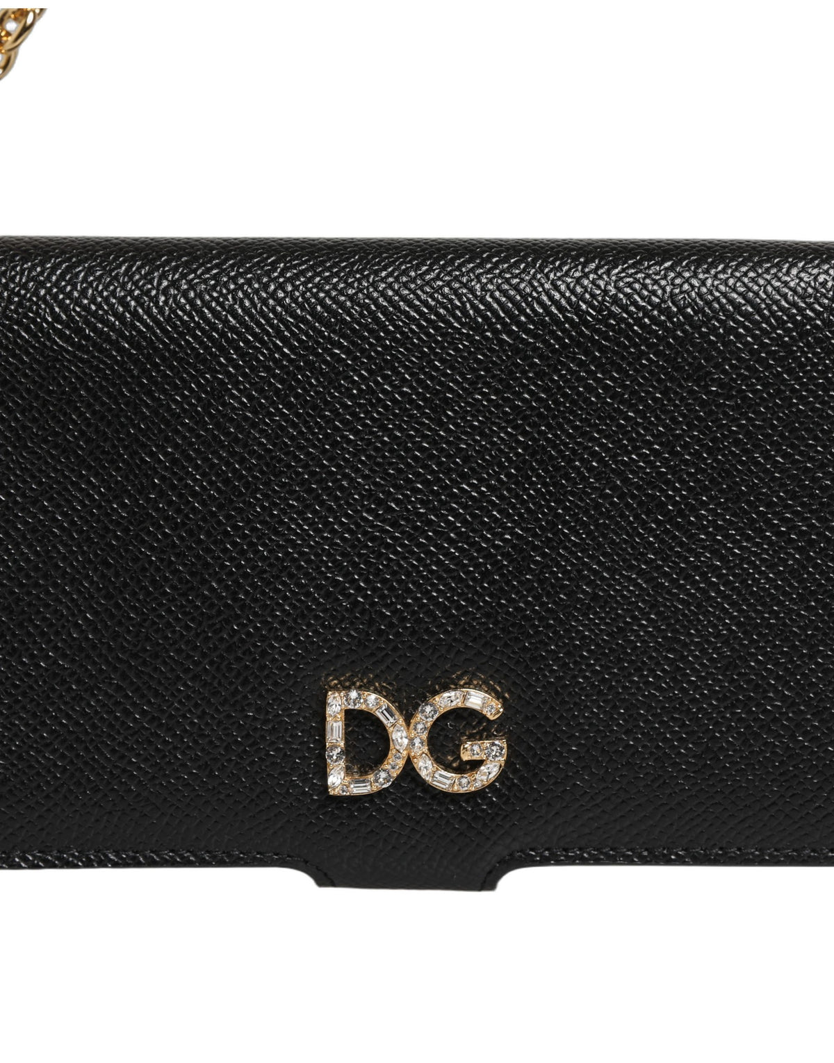 Dolce & Gabbana Black Calf Leather Phone Flip Cover - Artisan