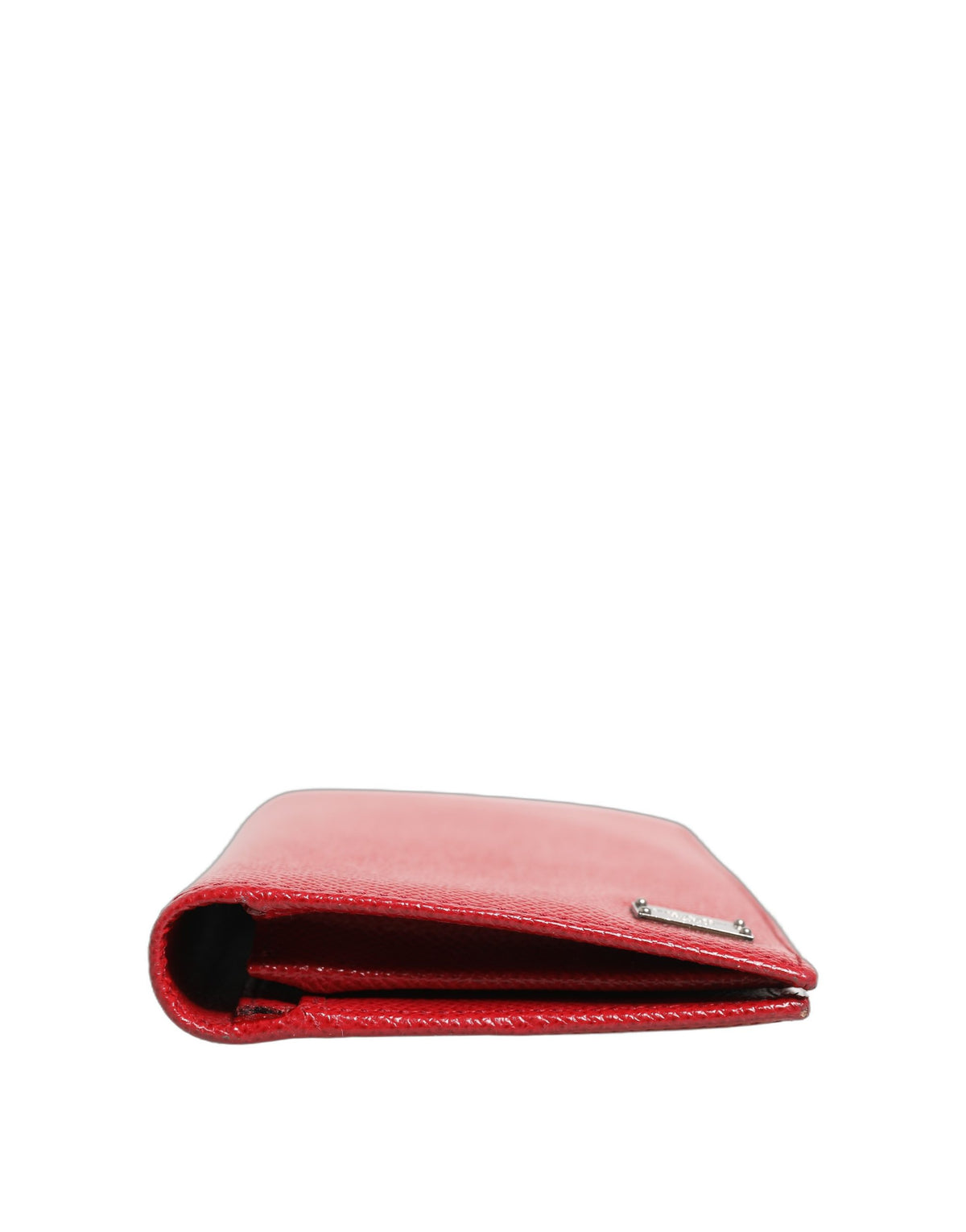 Dolce & Gabbana Red Dauphine Leather ID Card Holder Bifold