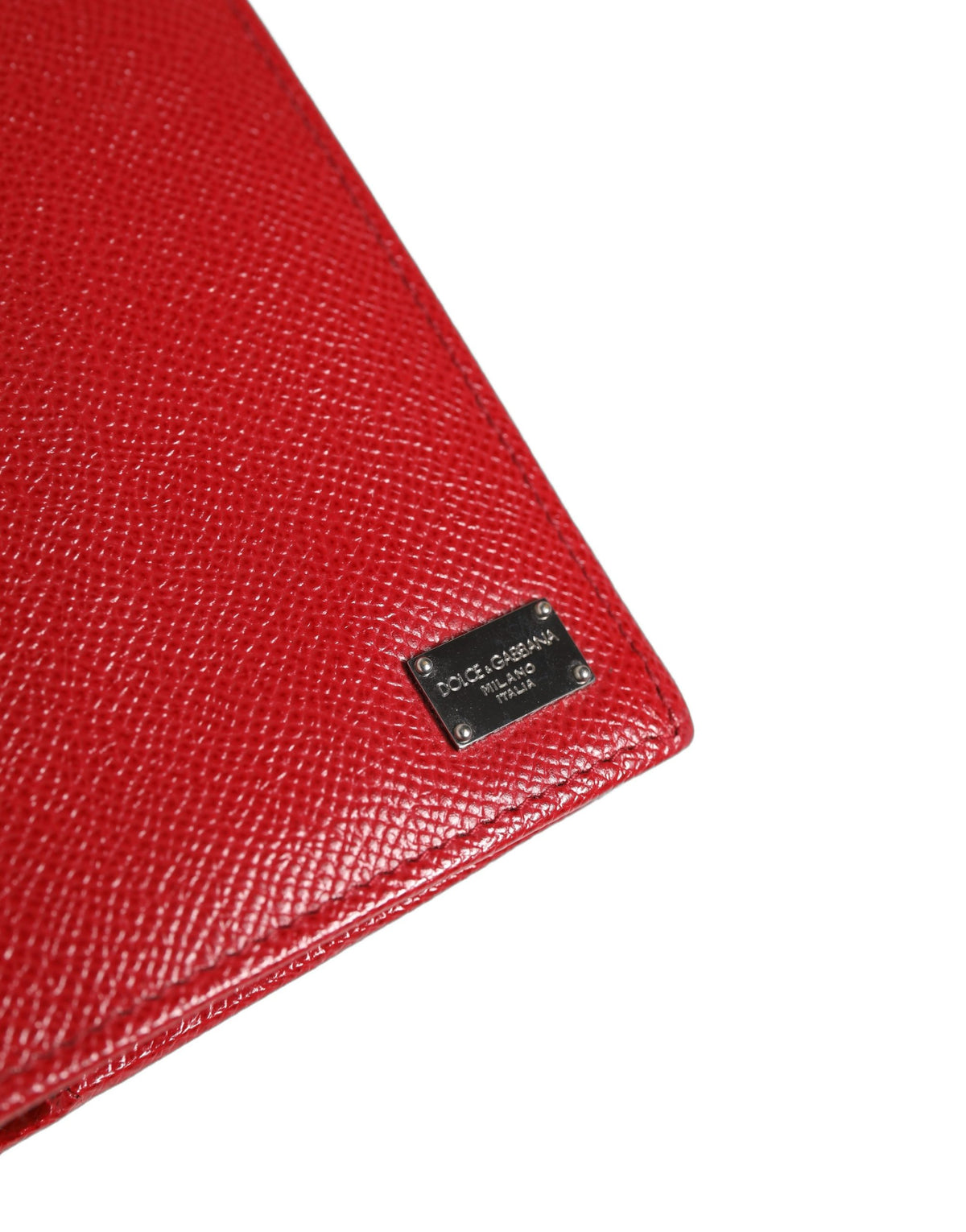 Dolce & Gabbana Red Dauphine Leather Card Holder Bifold Wallet