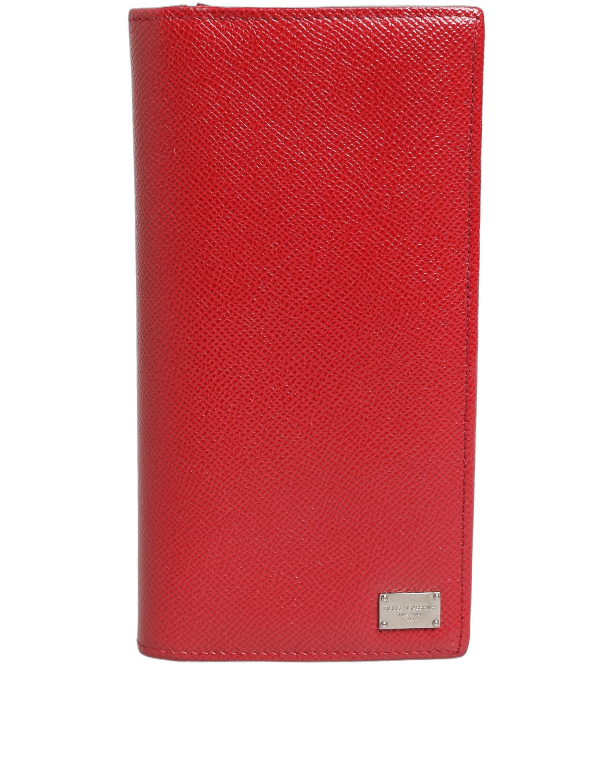 Dolce & Gabbana Red Dauphine Leather Bifold Wallet - Luxury Redefined