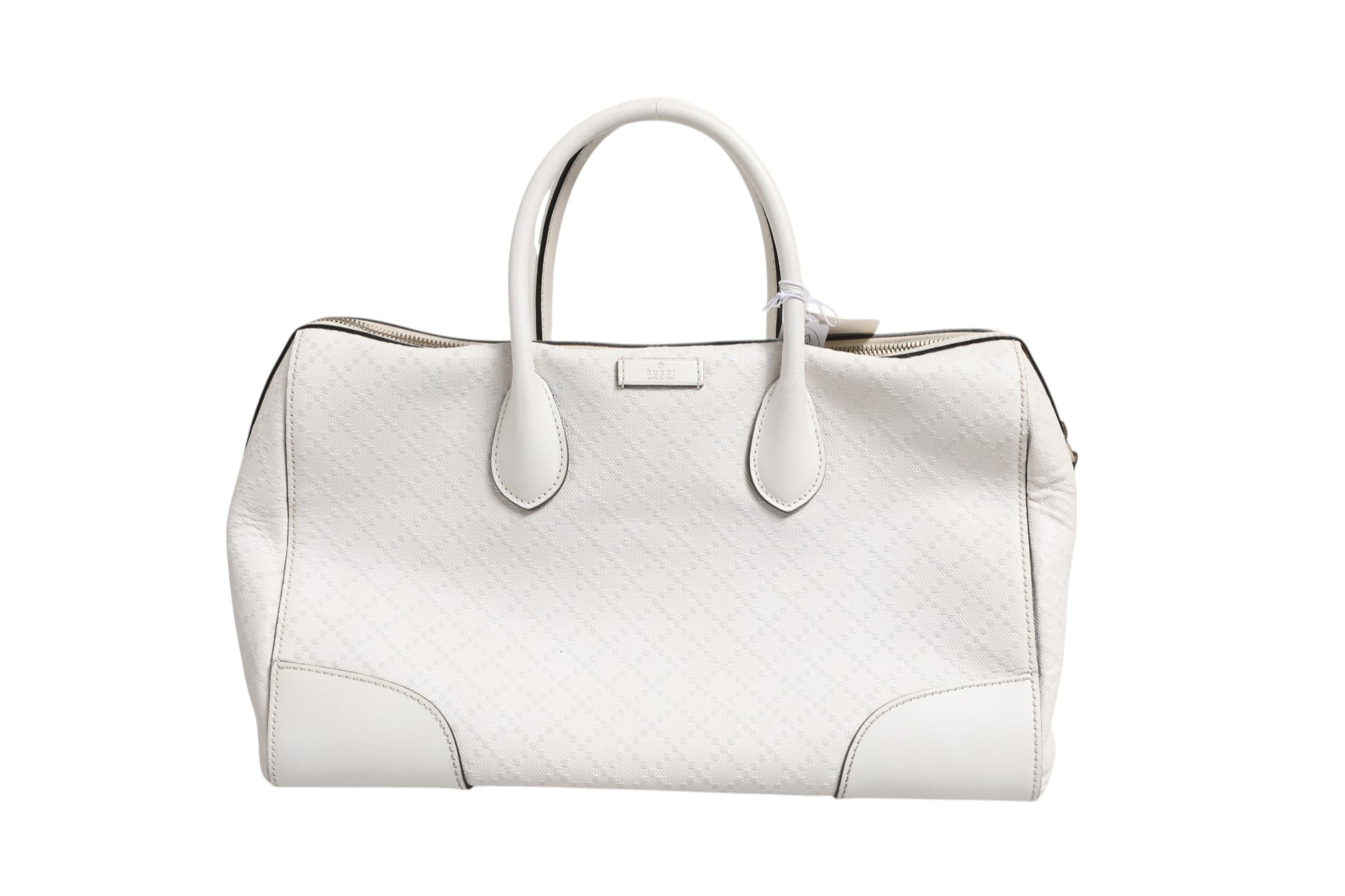 Discover the Gucci Medium Diamante Leather Boston Bag, a timeless blend of exquisite craftsmanship and luxurious design, perfect for elevating any sophisticated ensemble.