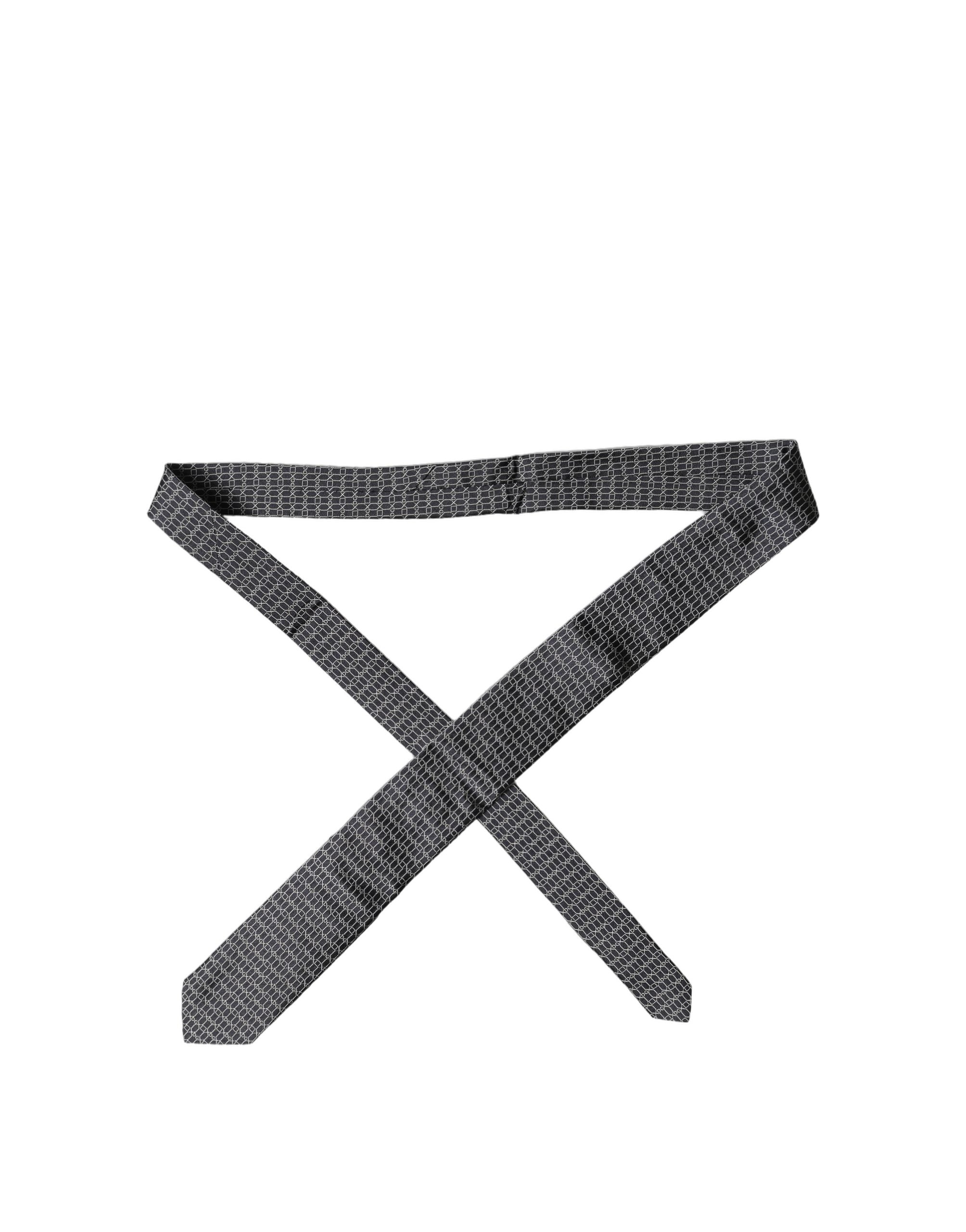 Dolce & Gabbana Black Geometric Silk Necktie - Luxurious Elegance