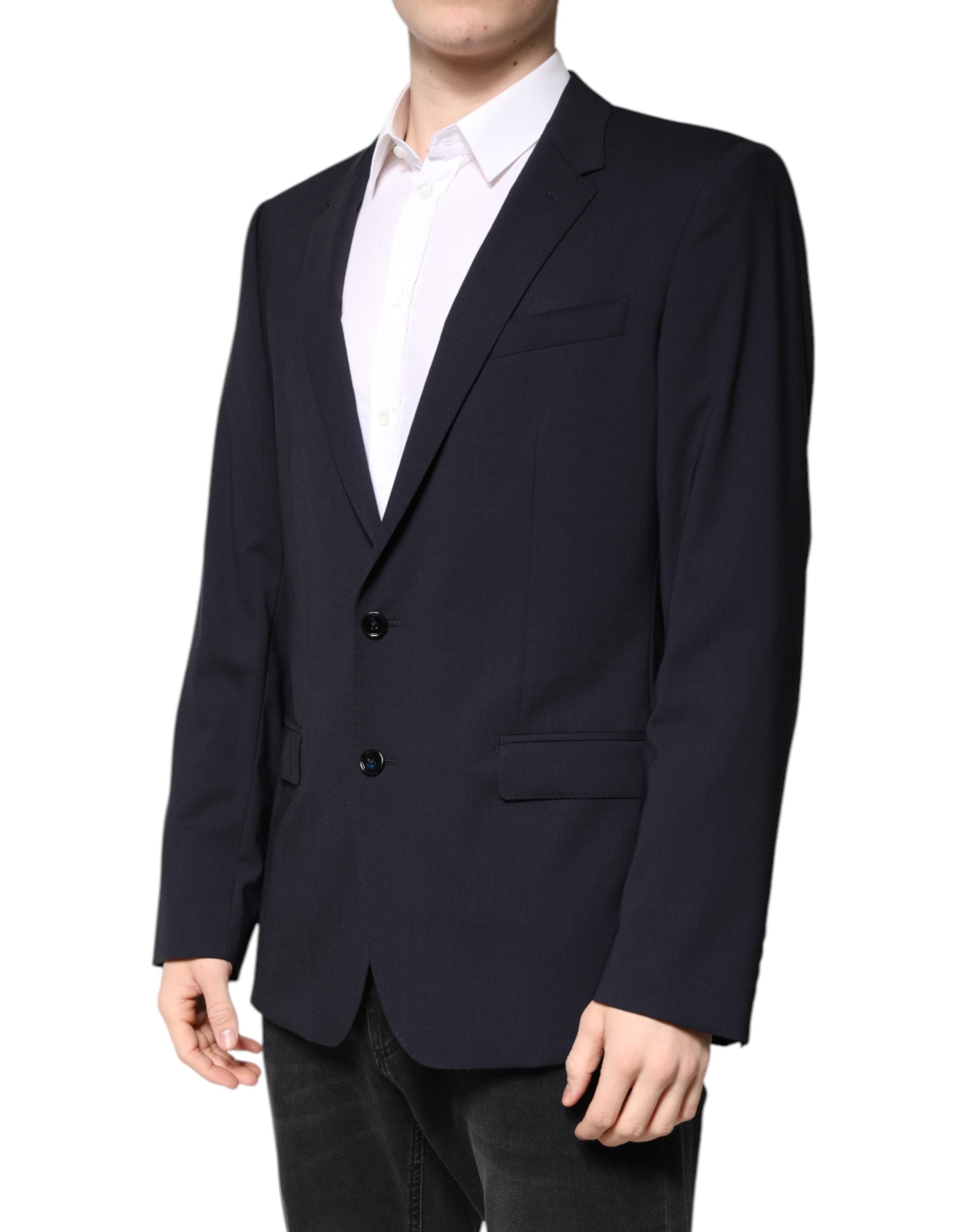 Dolce & Gabbana MARTINI Dark Blue Wool Blazer - Timeless Elegance