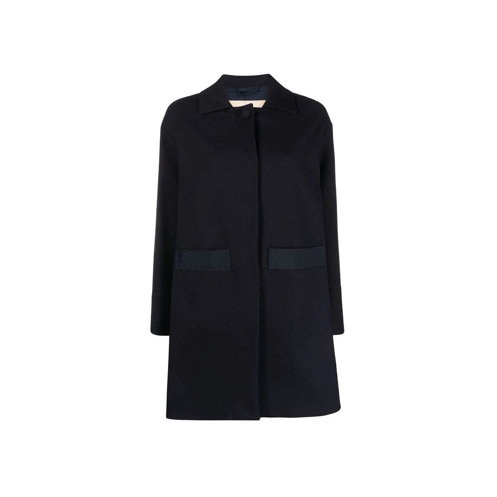 Indulge in the exquisite Herno Blue Cotton Coat, a masterpiece of Italian craftsmanship, designed for those who embrace elegance and sophistication in every moment.