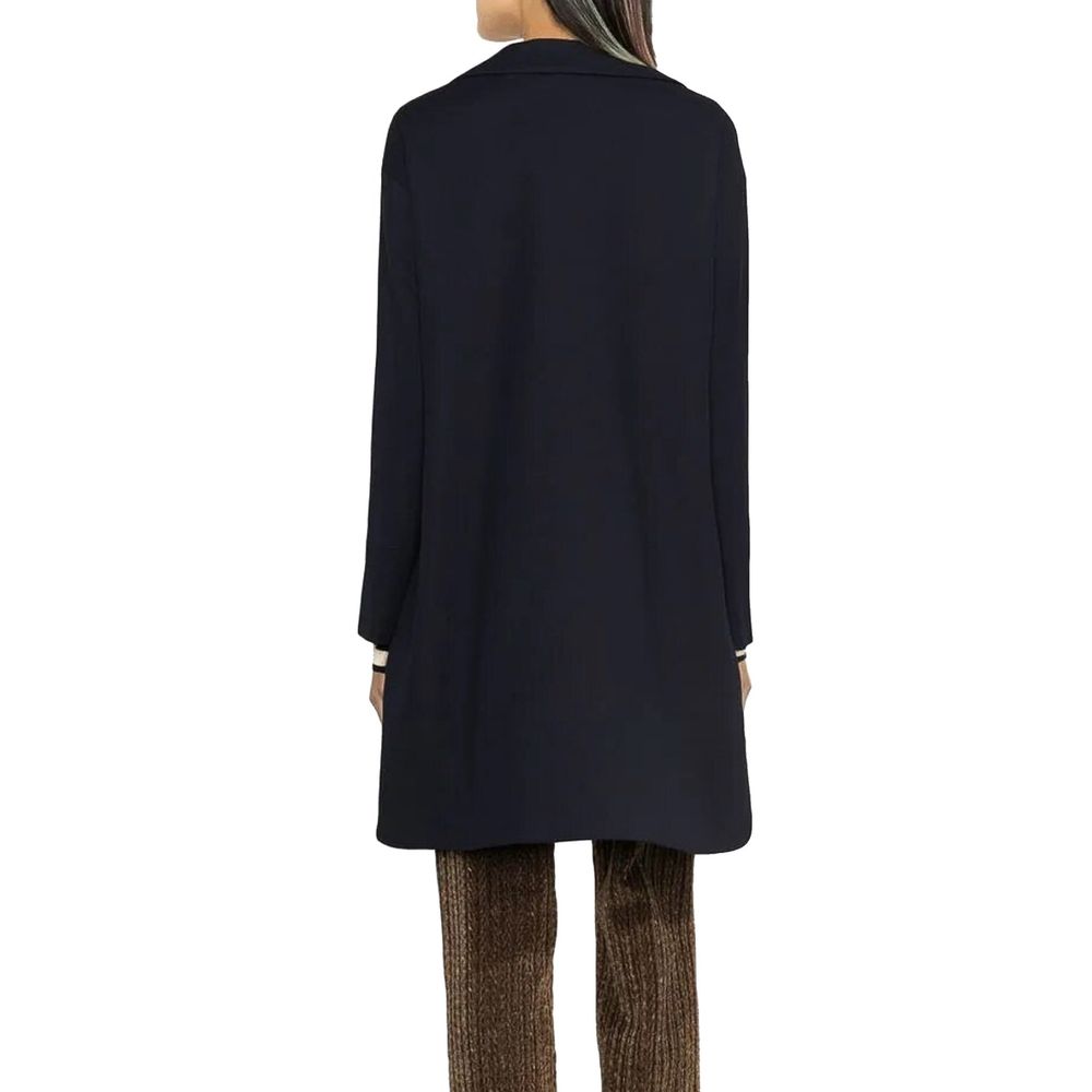 Indulge in the exquisite Herno Blue Cotton Coat, a masterpiece of Italian craftsmanship, designed for those who embrace elegance and sophistication in every moment.