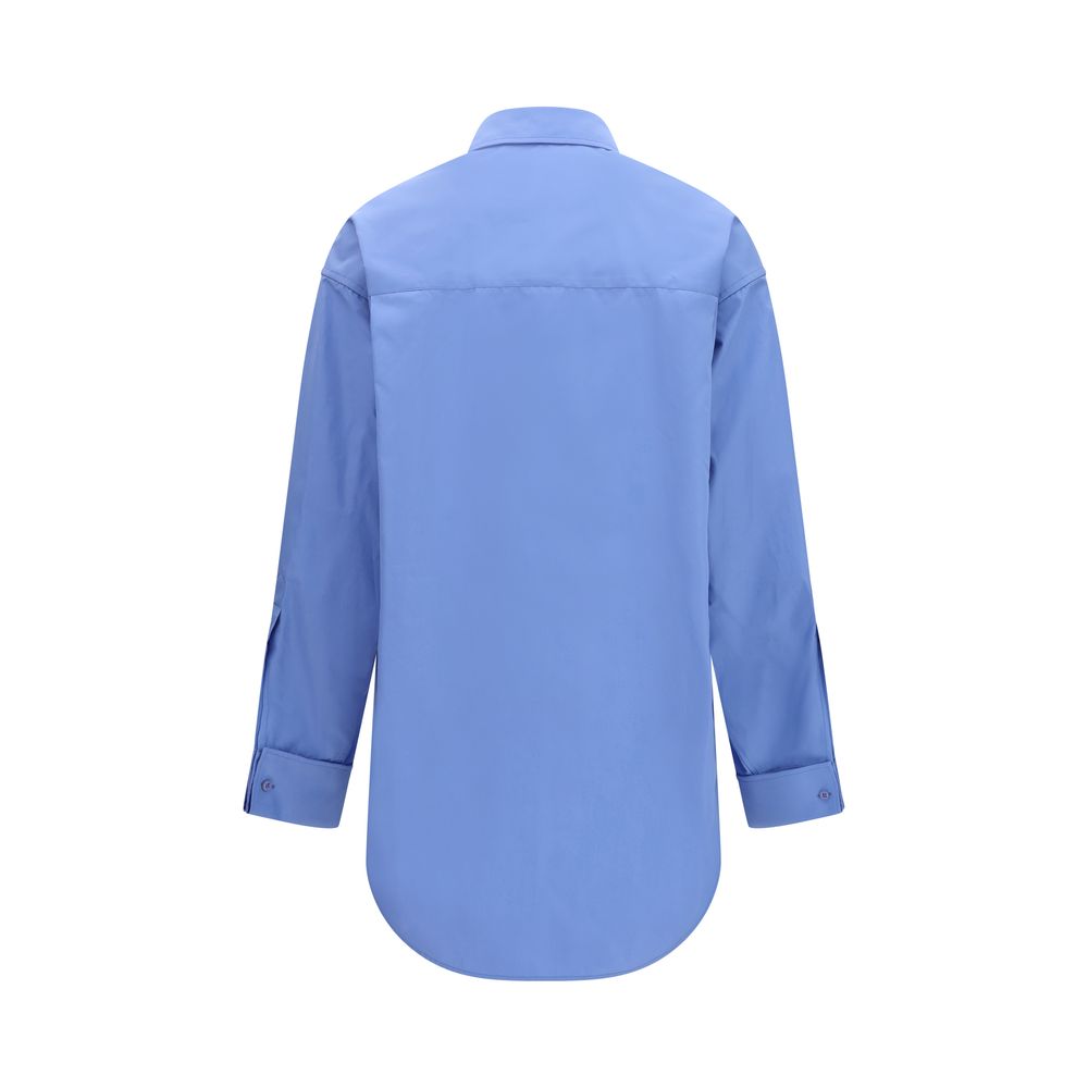 Balenciaga Blue Cotton Shirt - Asymmetric Luxury for the Discerning