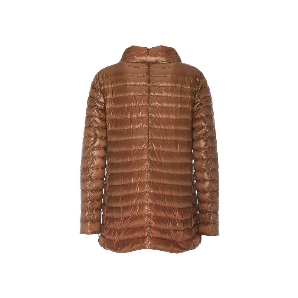 Indulge in the exquisite Herno Brown Polyamide Coat, crafted from luxurious materials and designed for the discerning individual who values elegance and sophistication.