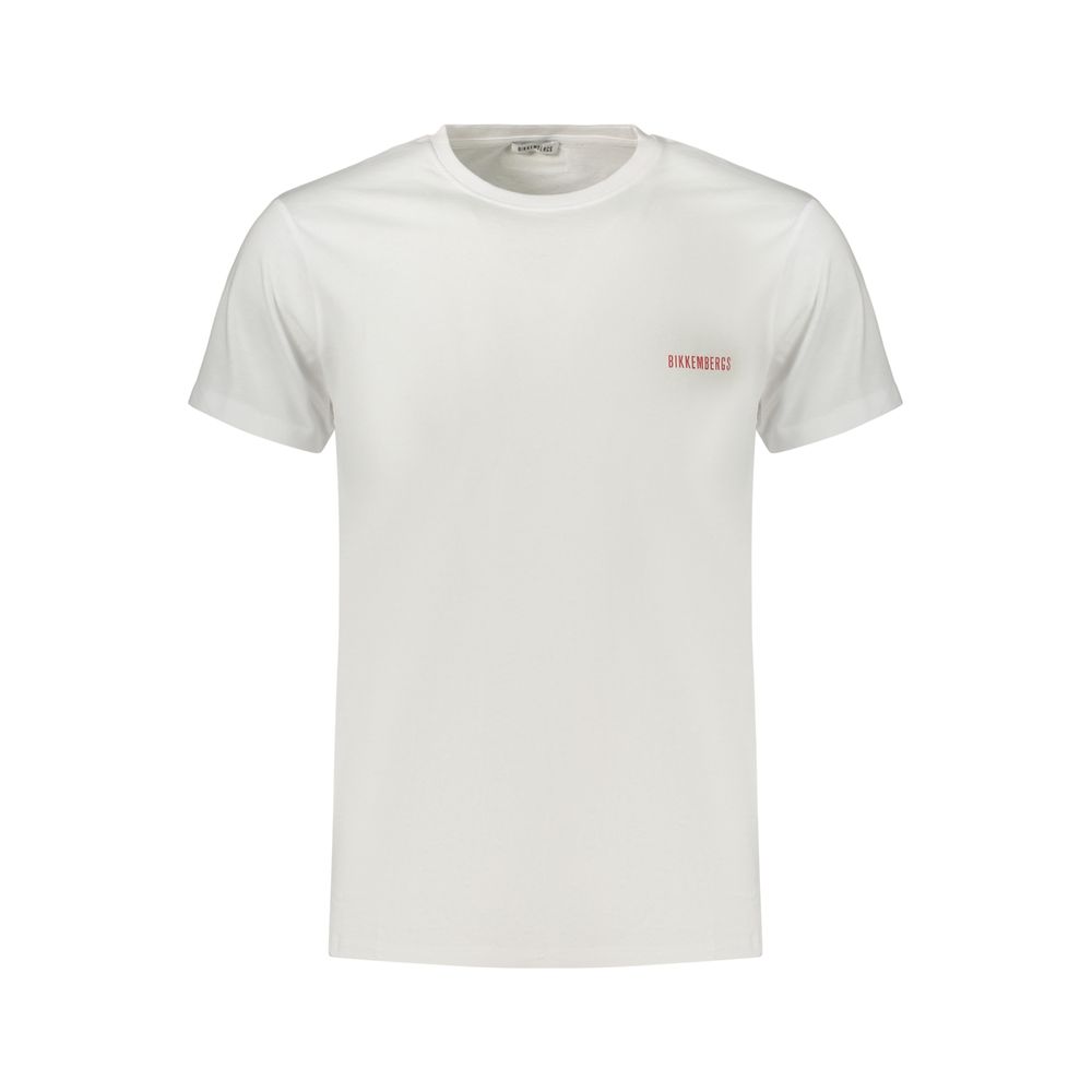Bikkembergs White Cotton T-Shirt - Designer Artisanal Luxury