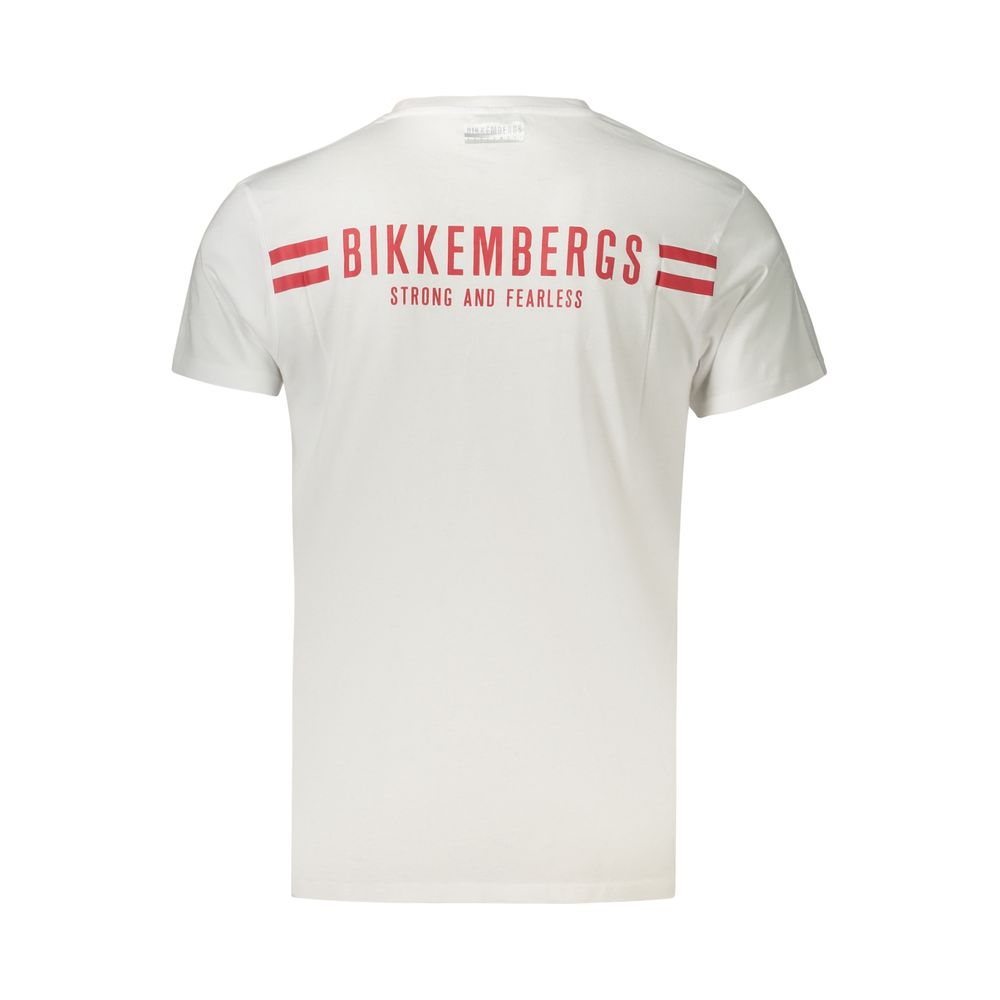 Bikkembergs White Cotton T-Shirt - Designer Artisanal Luxury