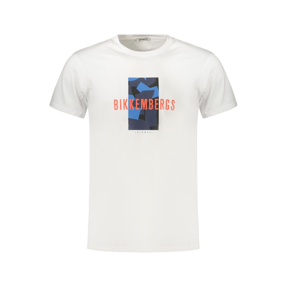 Bikkembergs White Cotton T-Shirt - Designer Luxury Essentials