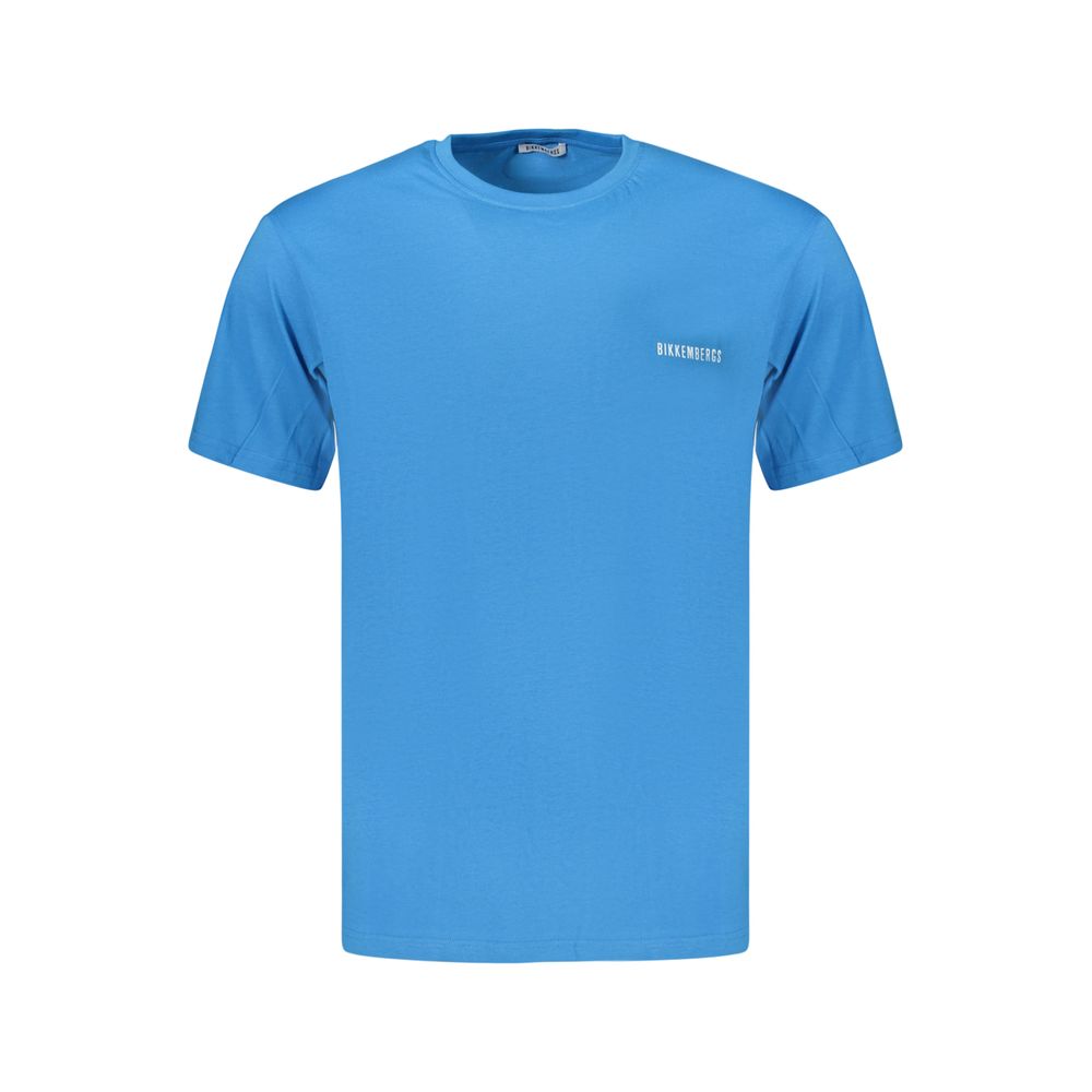 Bikkembergs Blue Cotton T-Shirt - Designer Couture Elegance