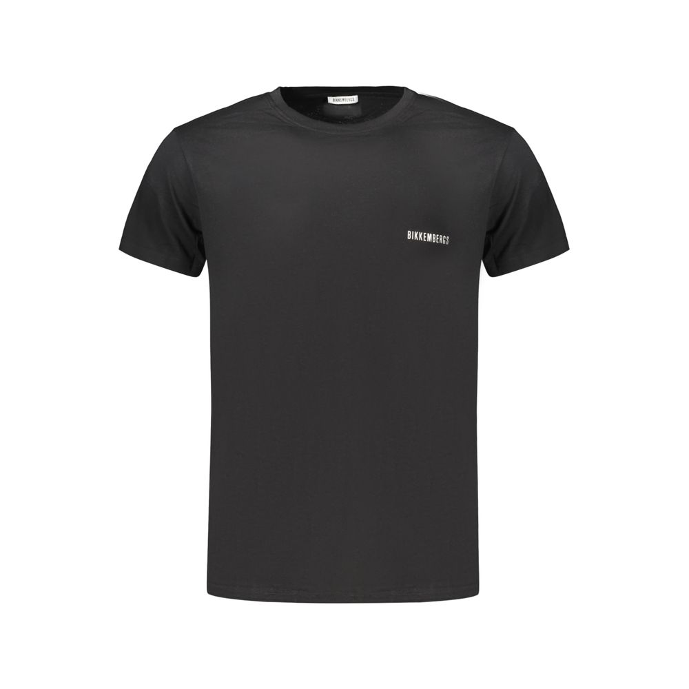Bikkembergs Black Cotton T-Shirt - Designer Luxury Elegance