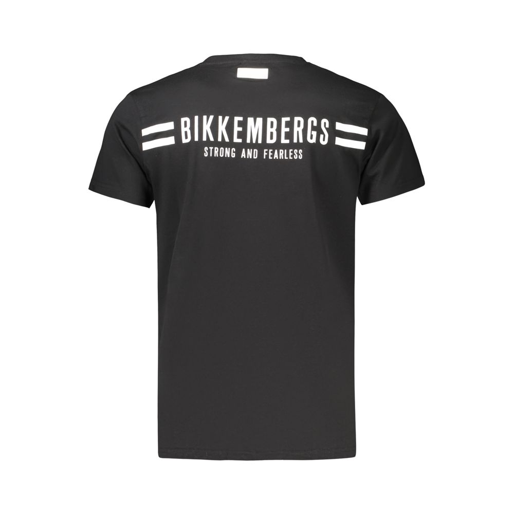 Bikkembergs Black Cotton T-Shirt - Designer Artisanal Luxury