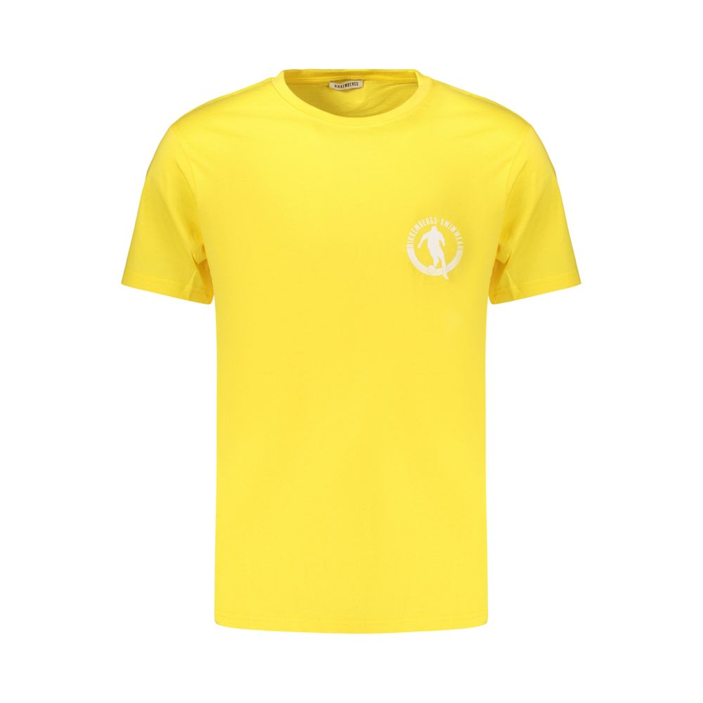 Bikkembergs Yellow Cotton T-Shirt - Artisanal Luxury Apparel