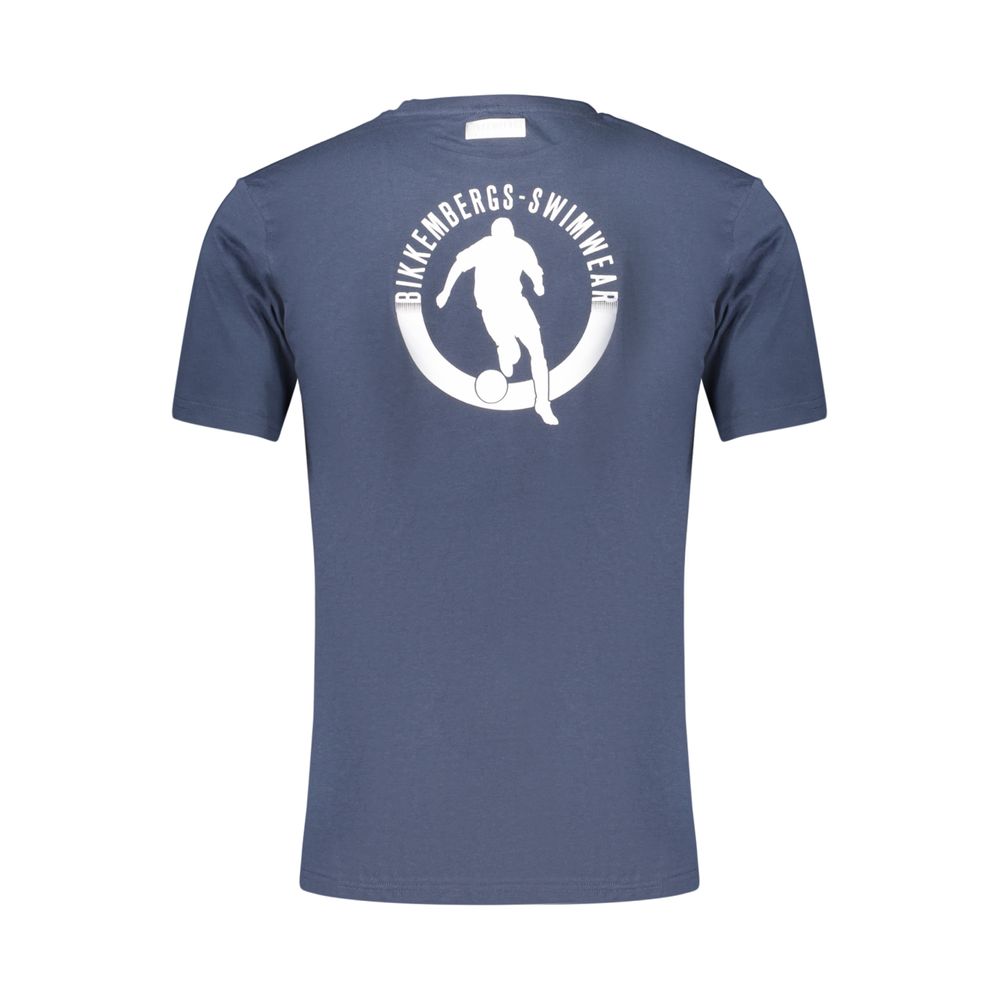 Bikkembergs Blue Cotton T-Shirt - Designer Artisanal Elegance