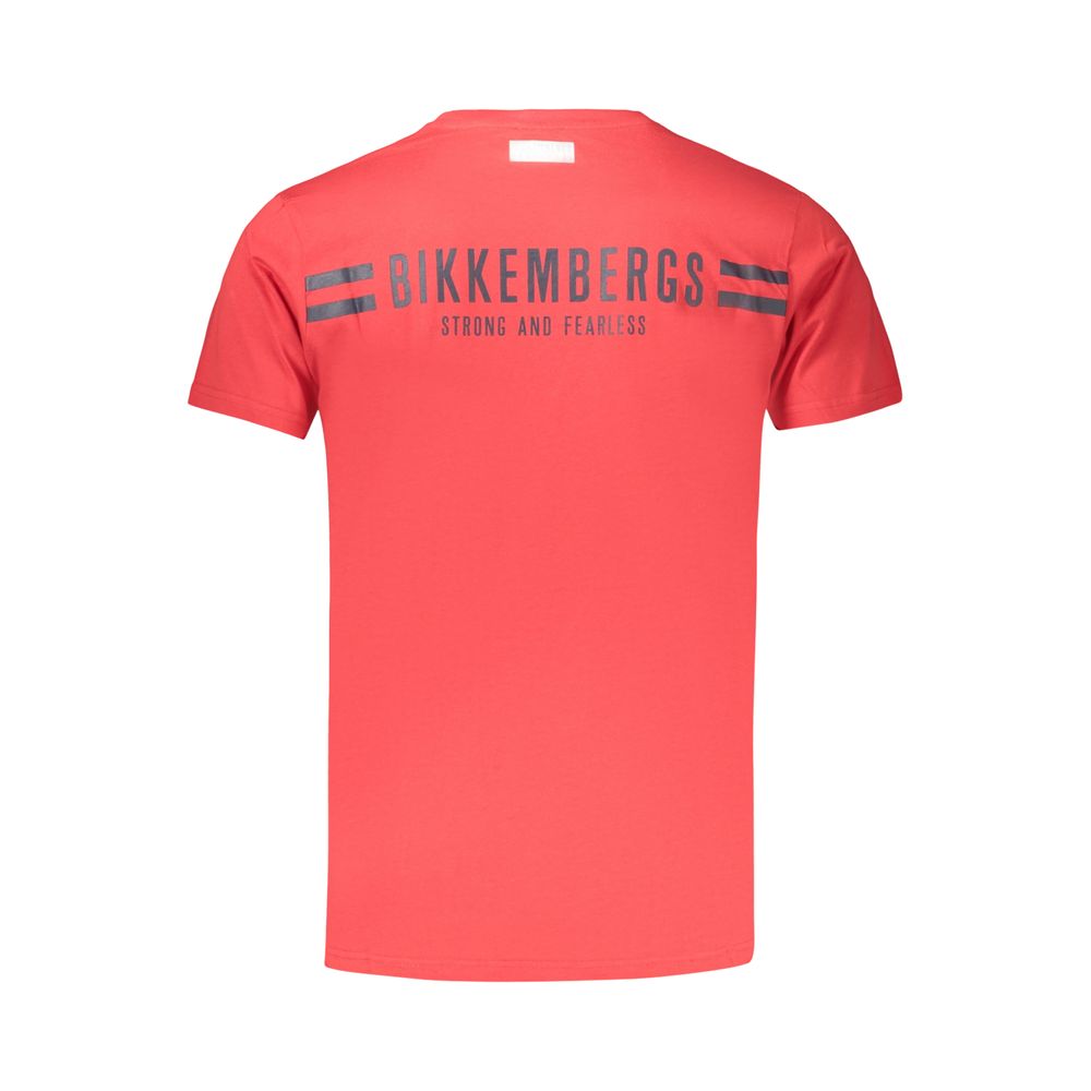 Bikkembergs Red Cotton T-Shirt - Designer Artisanal Luxury