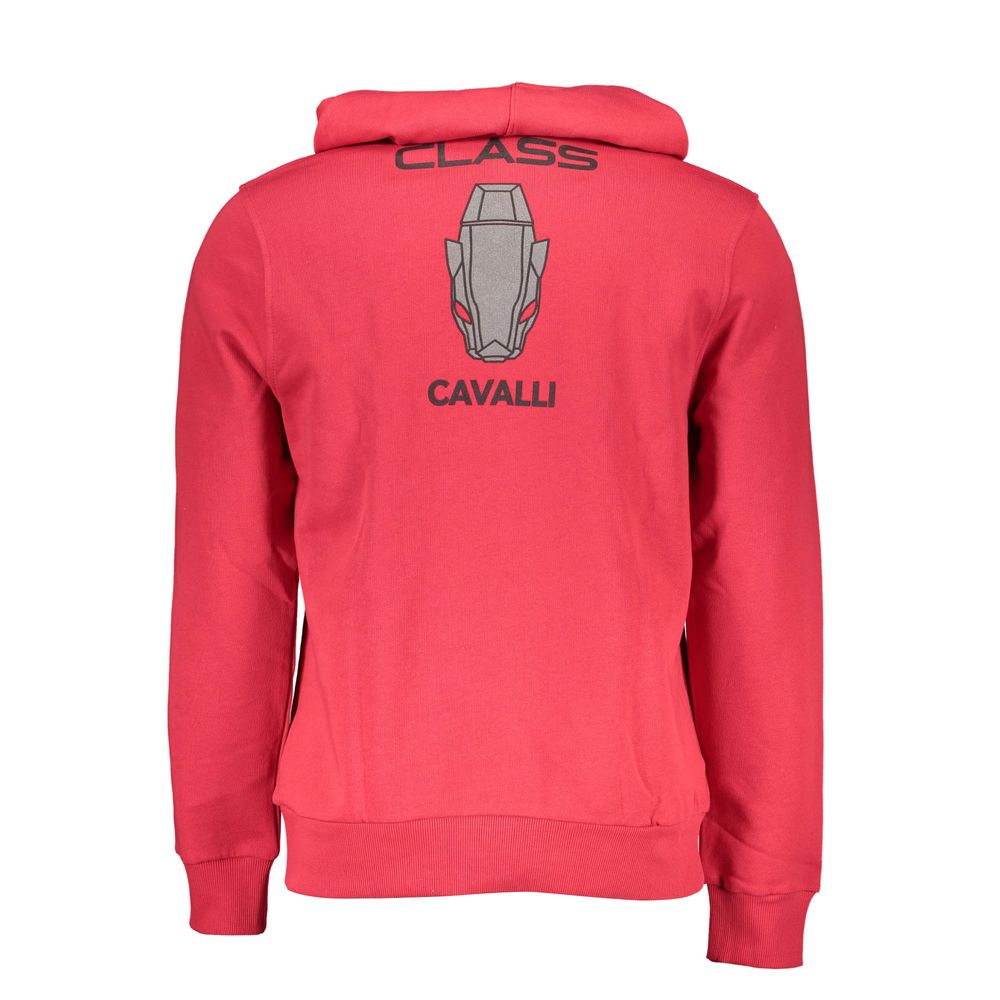 Elevate your wardrobe with the Cavalli Class Rosso Cotton Mens Sweatshirt, a luxurious blend of 100% cotton and iconic design, perfect for the discerning fashion aficionado.