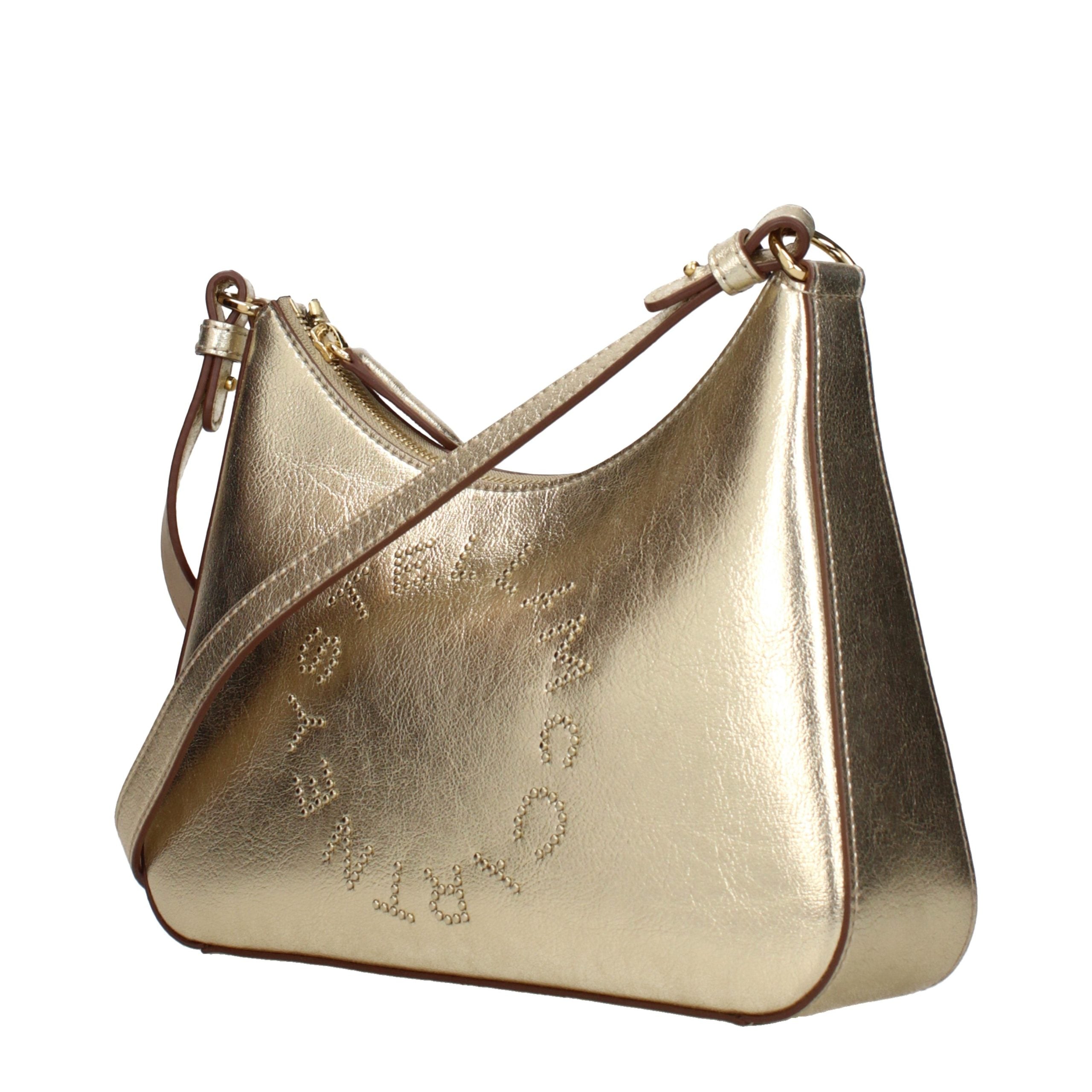 Discover the Stella McCartney Gold Leather Shoulder Bag, a masterpiece of luxury and elegance, crafted to elevate your style with timeless sophistication.