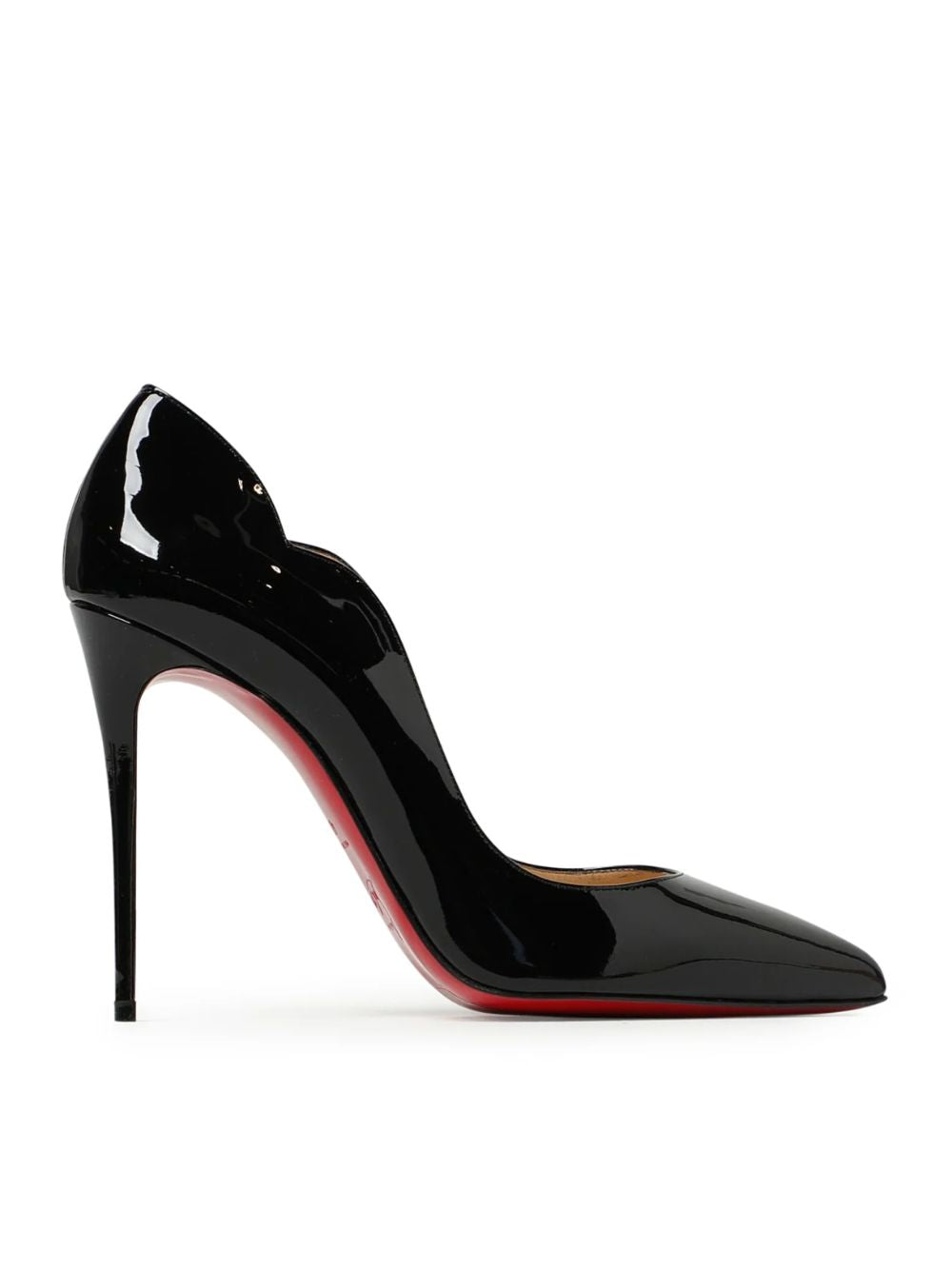 Step into unparalleled elegance with Christian Louboutin's Black Patent Leather Hot Chick Pumps 100, a masterpiece of Italian craftsmanship that elevates every occasion.
