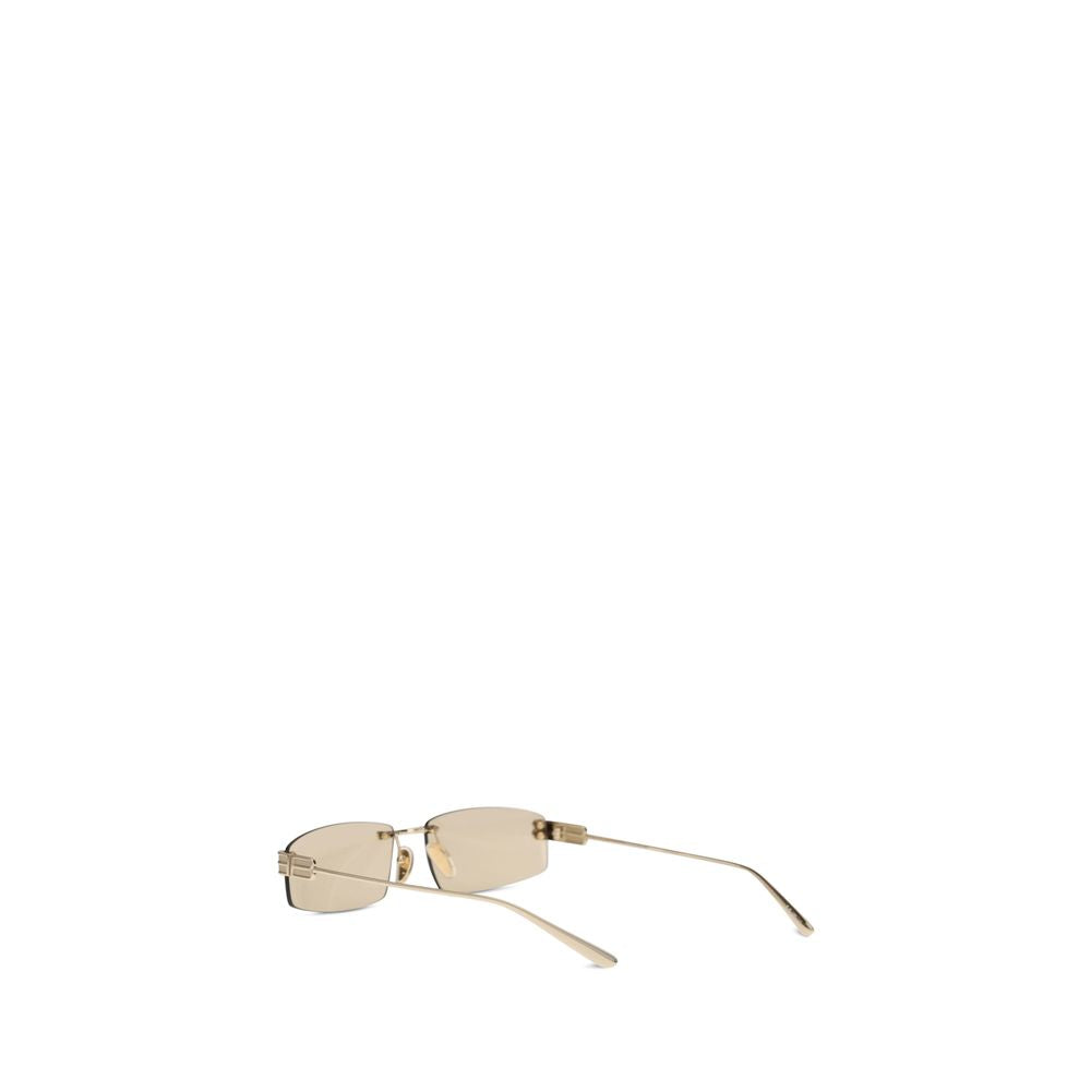 Balenciaga Beige Metal Sunglasses - Designer Couture Elegance