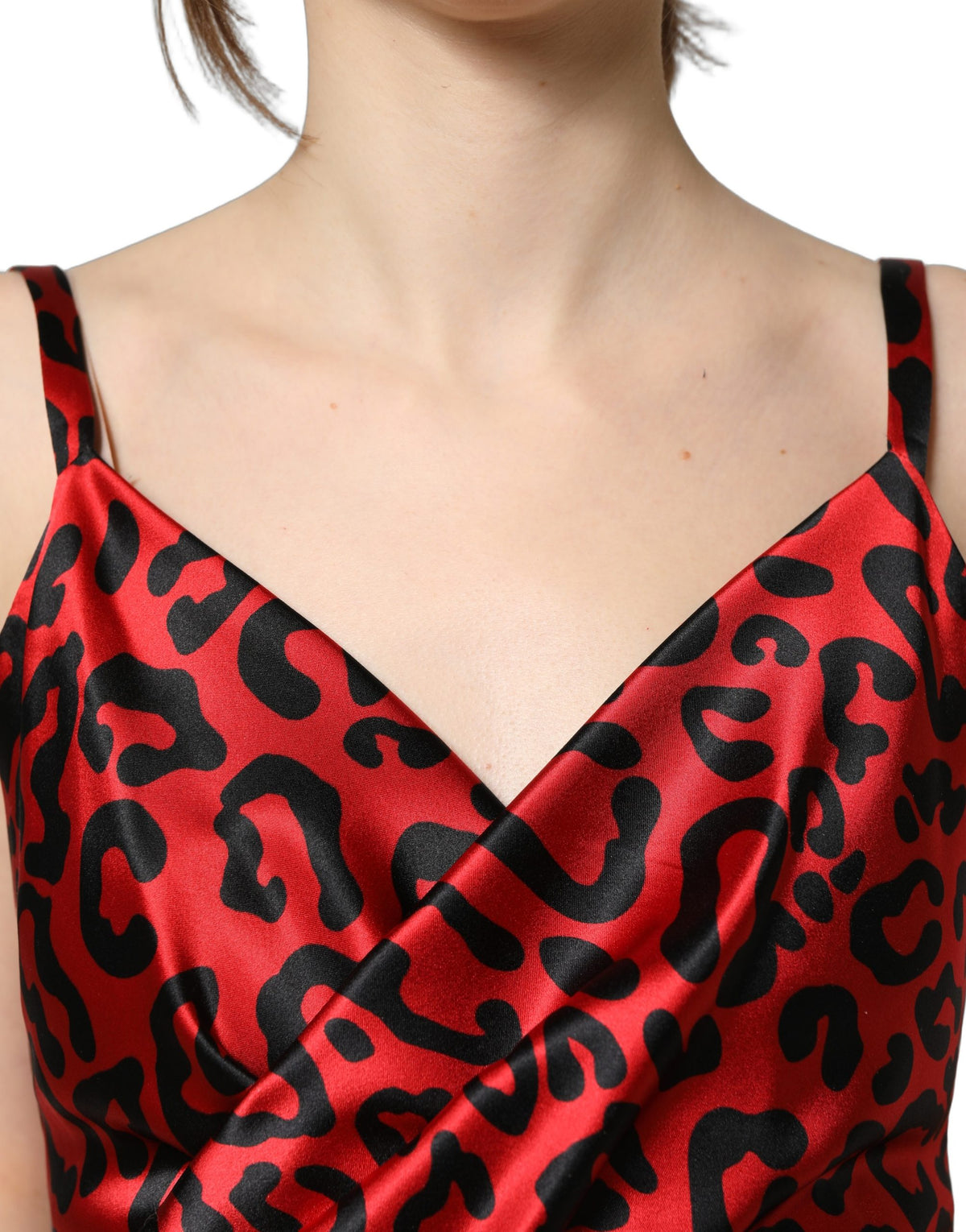 Dolce & Gabbana Red Leopard Draped Maxi Dress - Couture Luxury