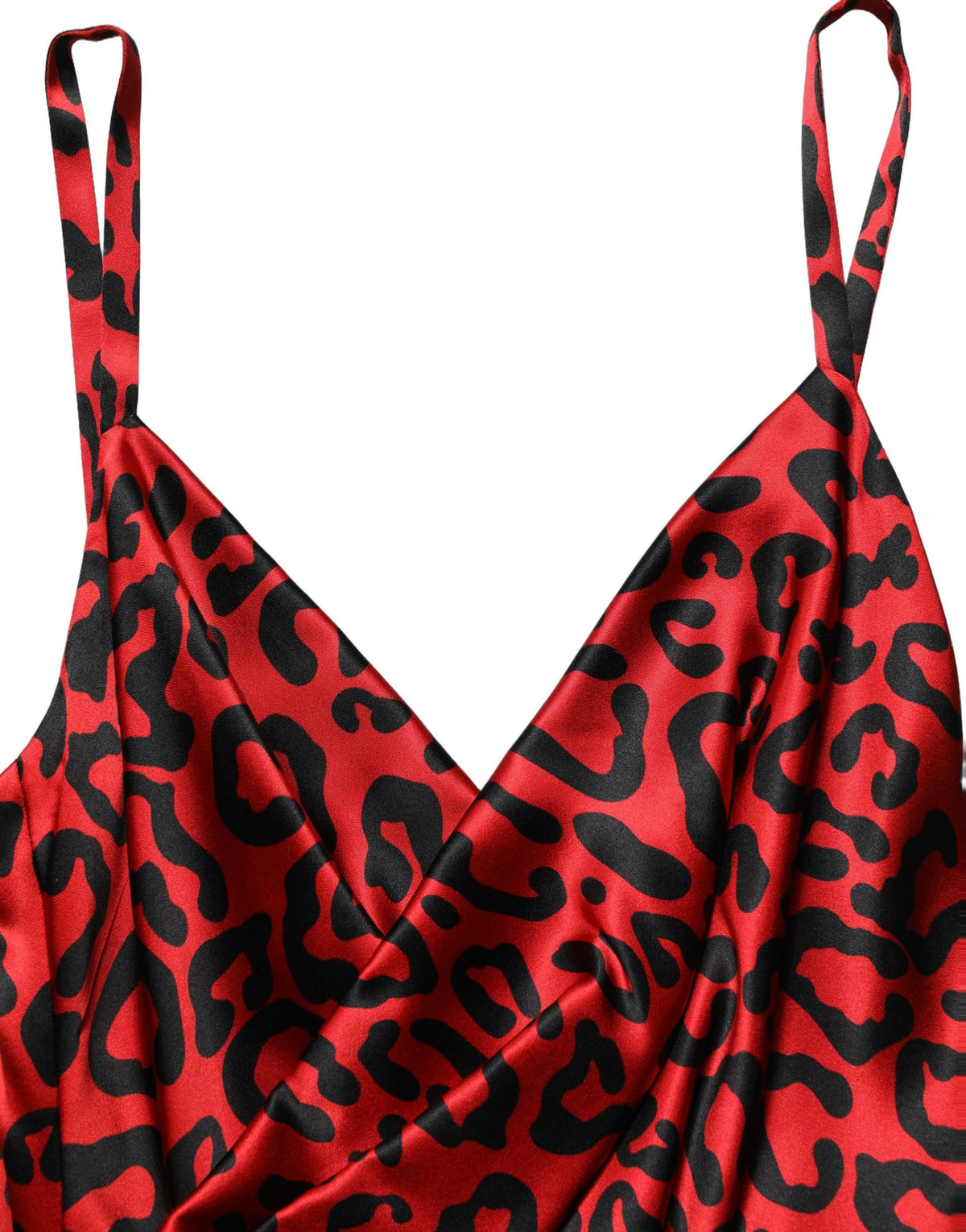 Dolce & Gabbana Red Leopard Draped Maxi Dress - Couture Luxury