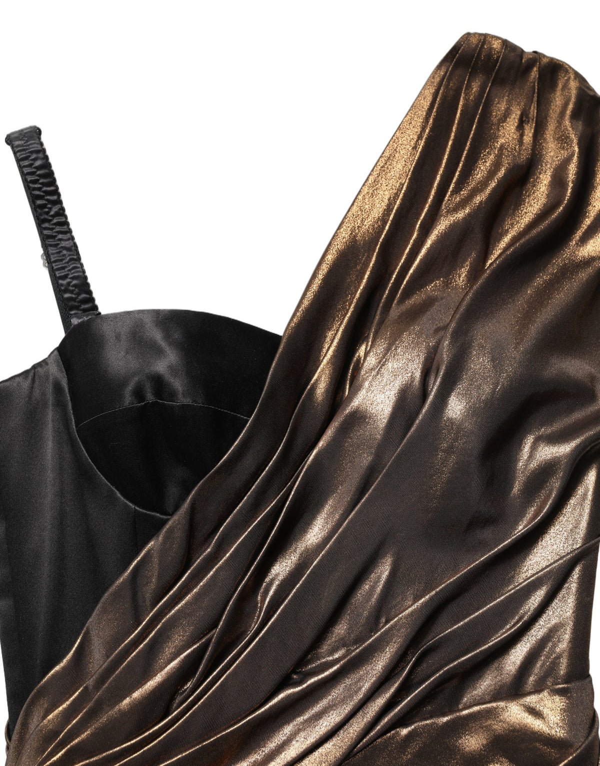 Dolce & Gabbana Bronze Asymmetrical One Shoulder Dress