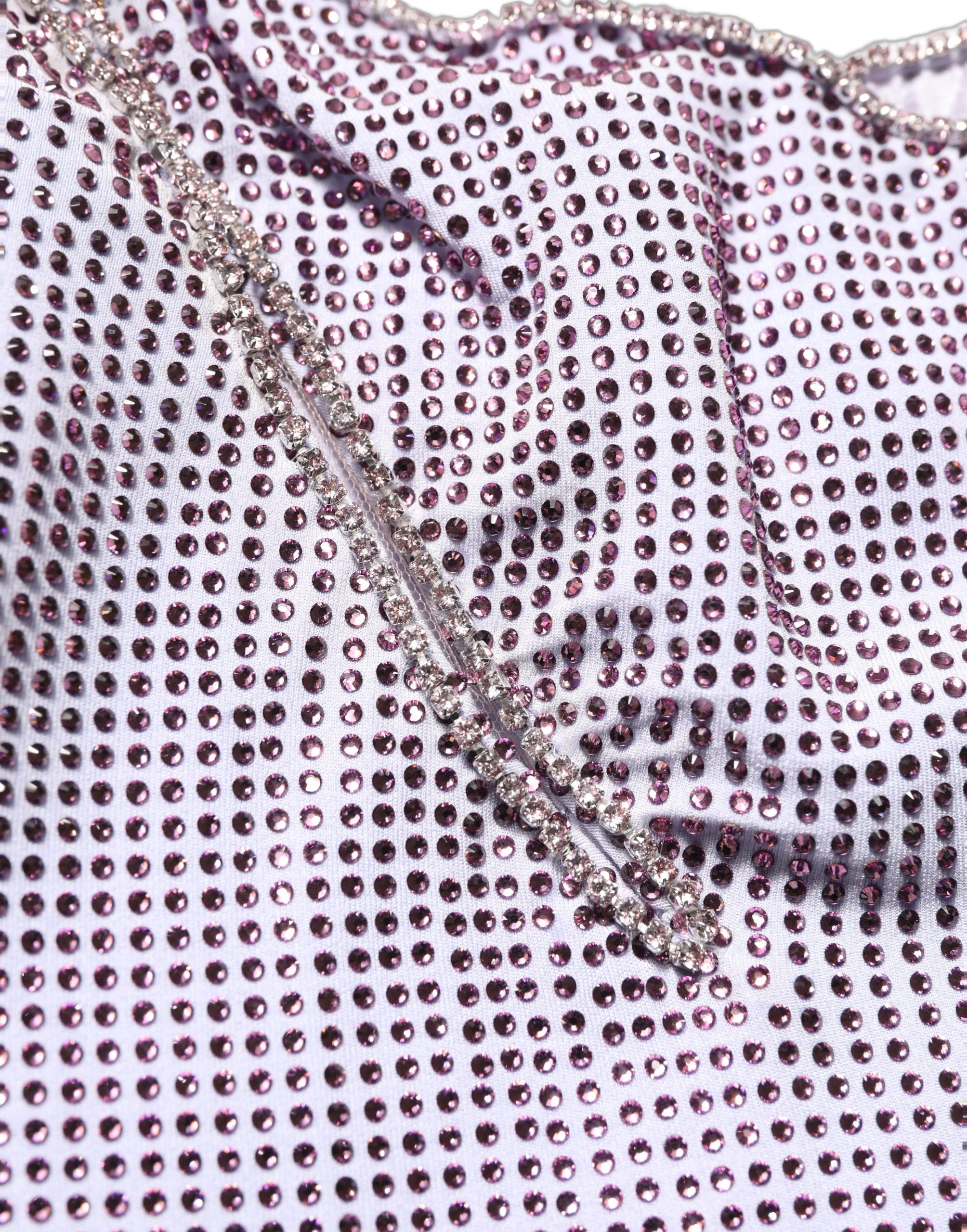 Dolce & Gabbana Purple Crystal One Shoulder Evening Gown Couture