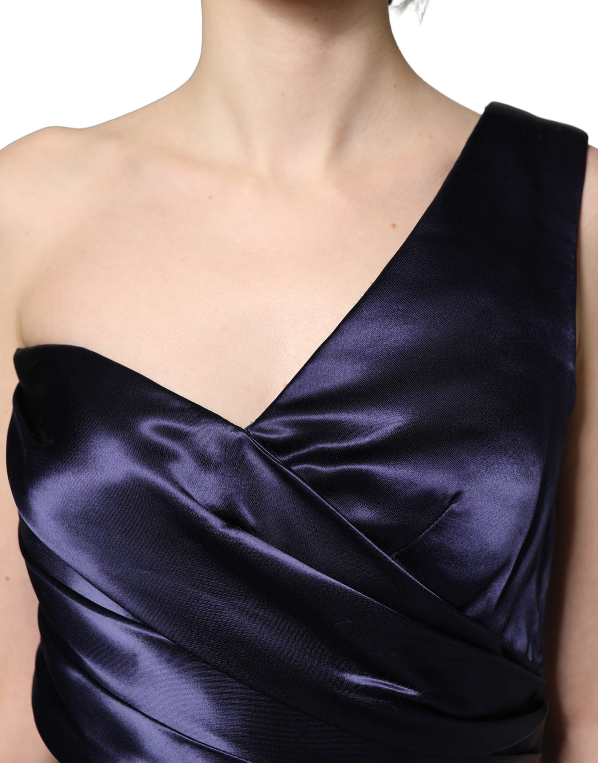Dolce & Gabbana Navy Blue One Shoulder Evening Gown Couture