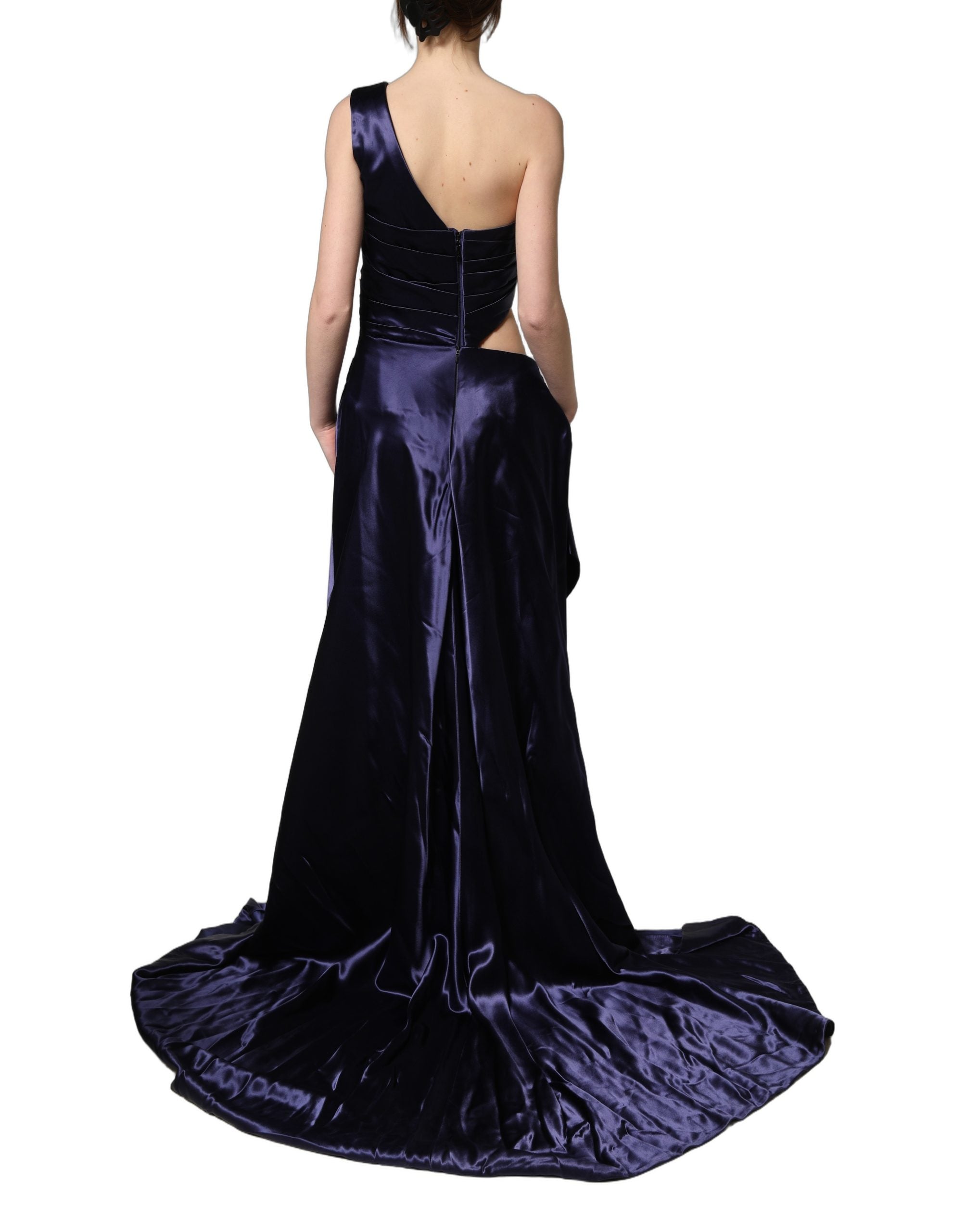 Dolce & Gabbana Navy Blue One Shoulder Evening Gown Couture