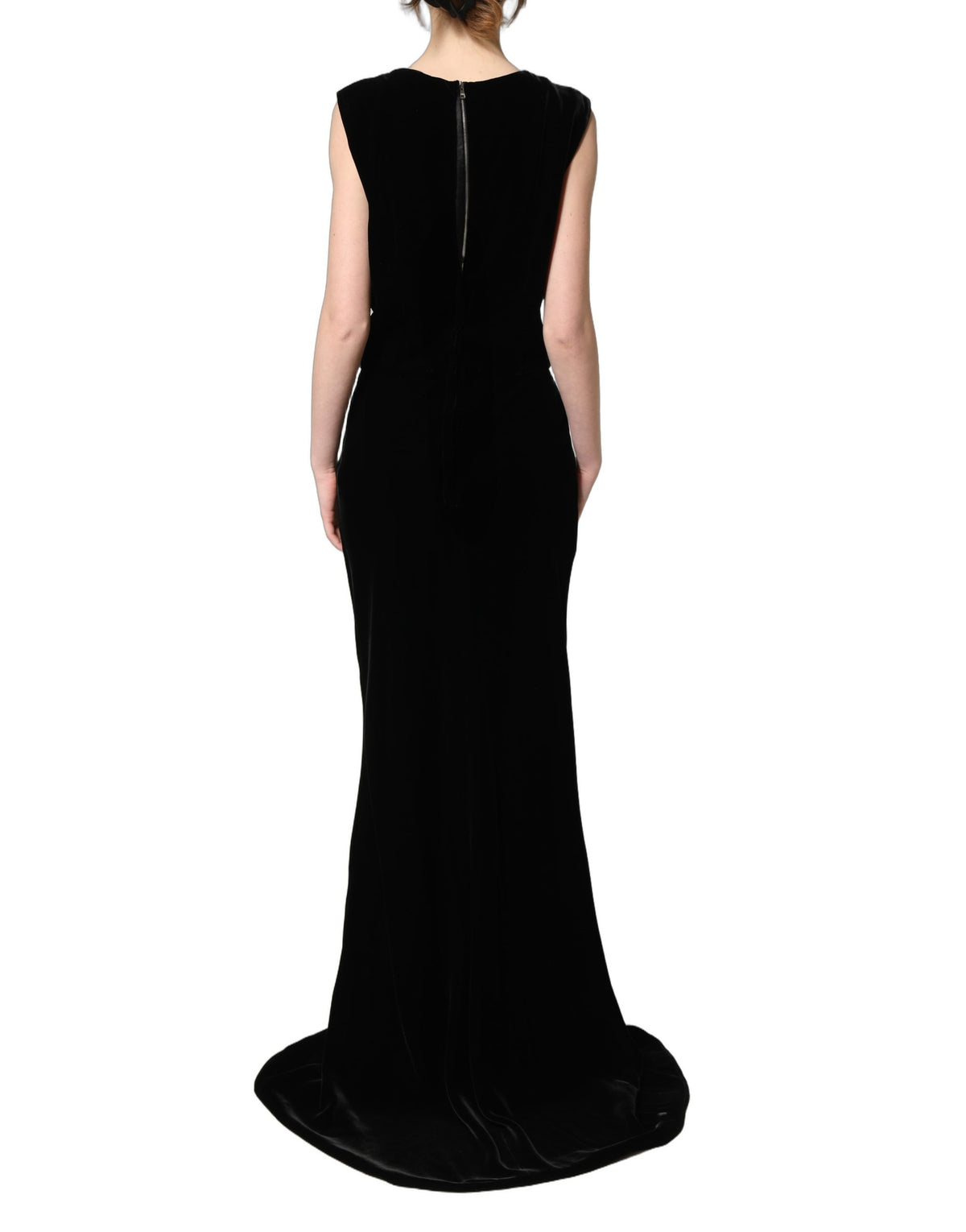 Dolce & Gabbana Black Velvet Floor Length Gown - Timeless Elegance