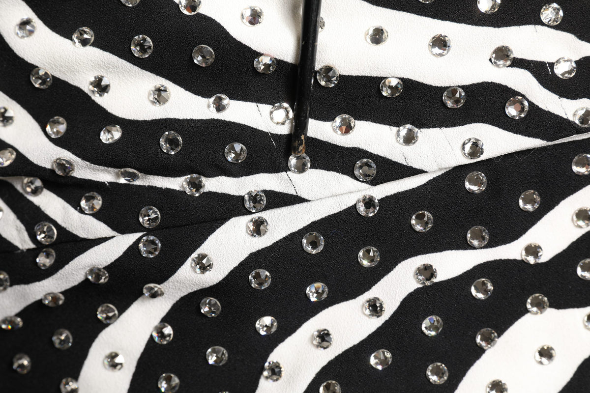 Dolce & Gabbana Zebra Crystal Embellished Sheath Dress