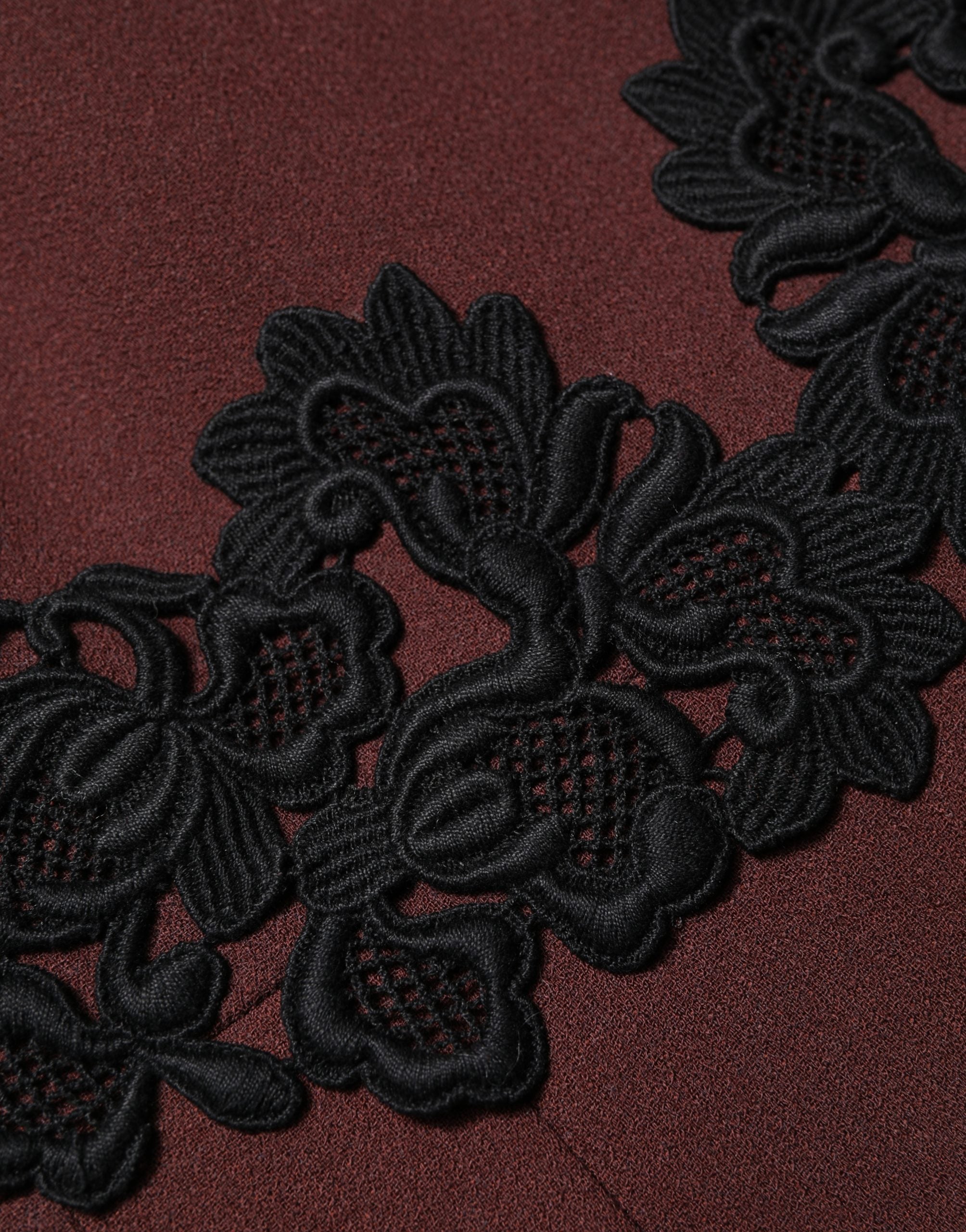 Dolce & Gabbana Maroon Lace Sleeveless Dress - Timeless Elegance