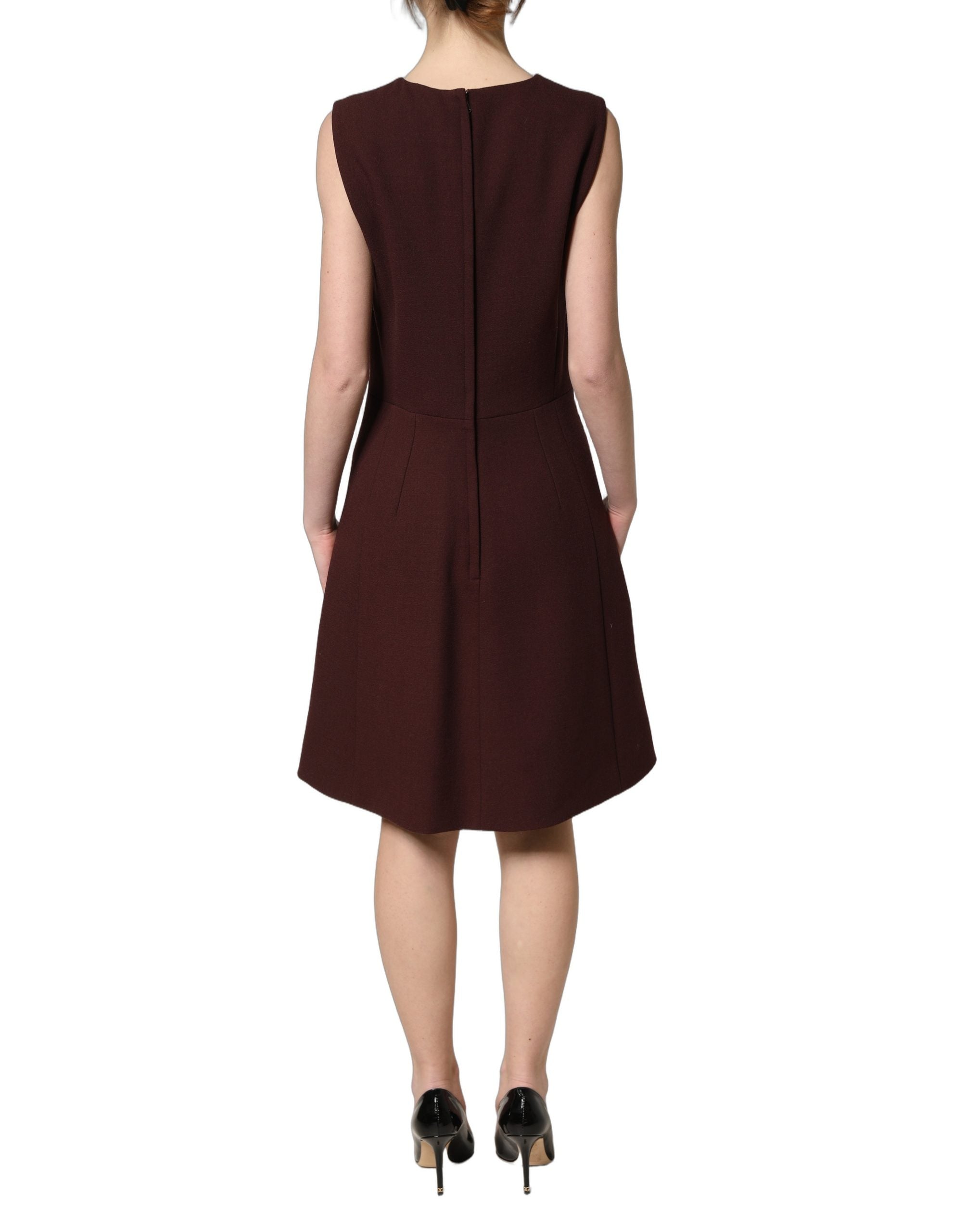Dolce & Gabbana Maroon Lace Dress - Timeless Elegance in Couture