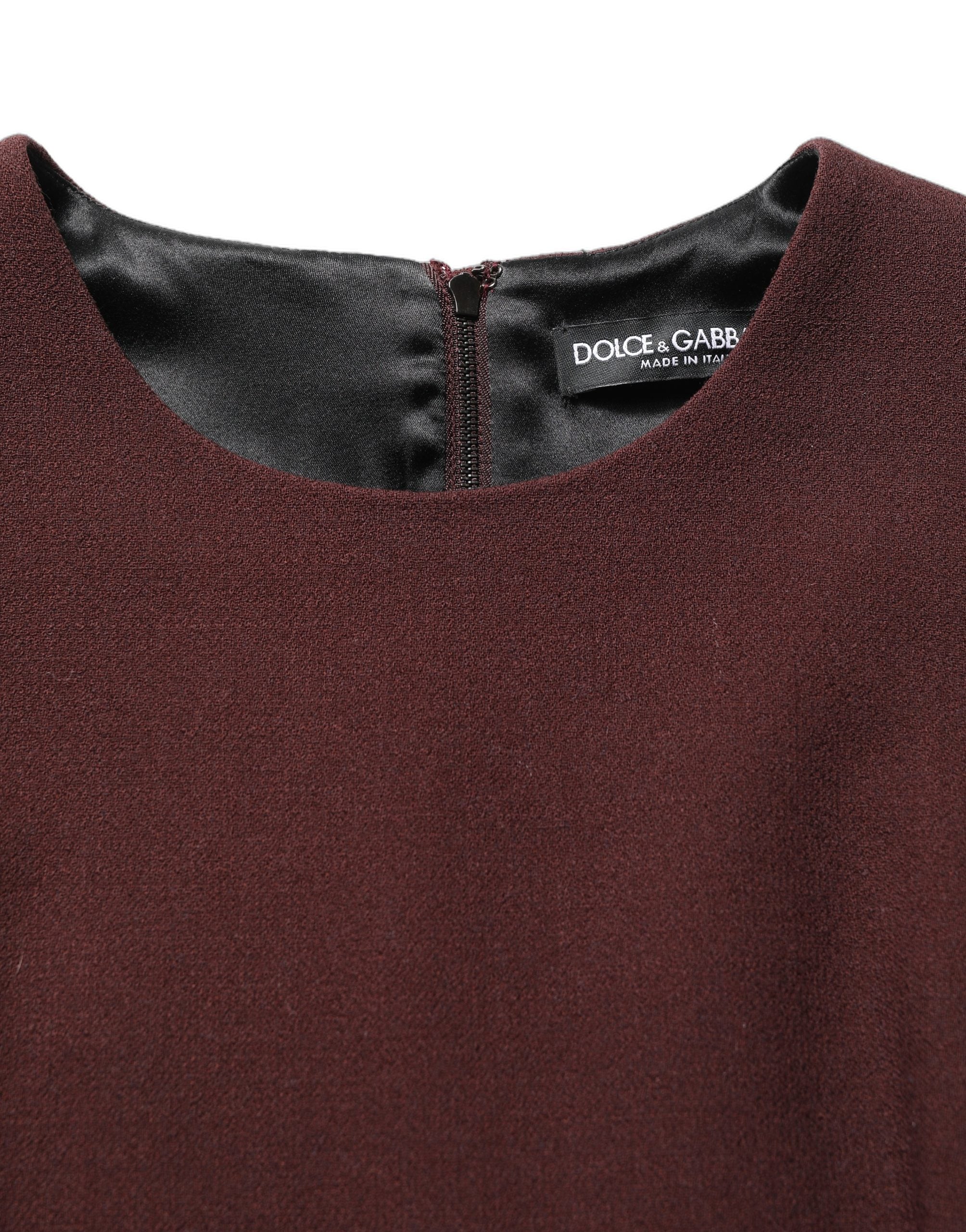 Dolce & Gabbana Maroon Lace Dress - Timeless Elegance in Couture