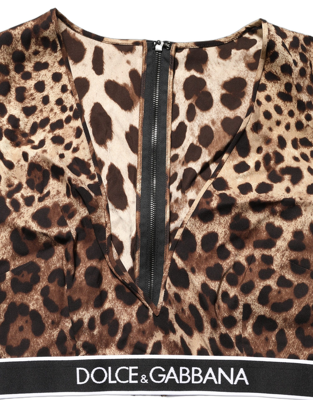 Dolce & Gabbana Leopard Print Cropped Silk Tank Top Couture