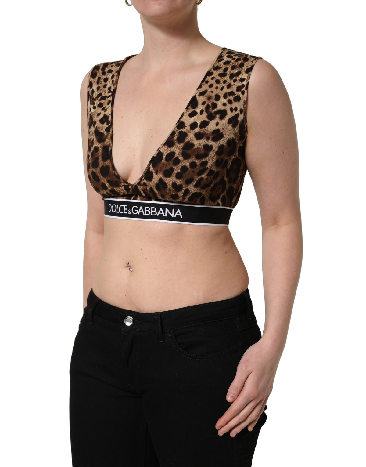 Dolce & Gabbana Cropped Silk Tank Top - Luxe Leopard Print