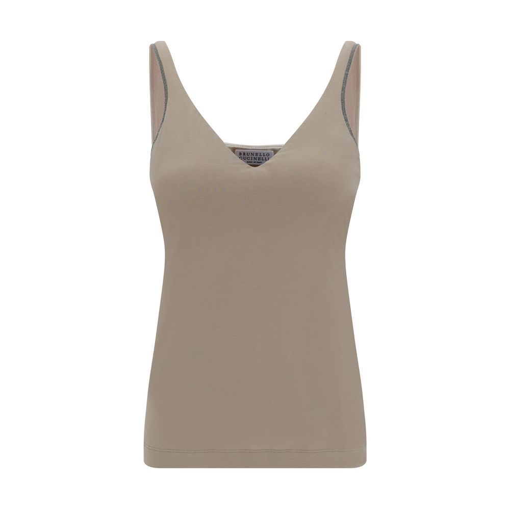 Brunello Cucinelli Beige Cotton T-Shirt, Luxurious Designer Elegance