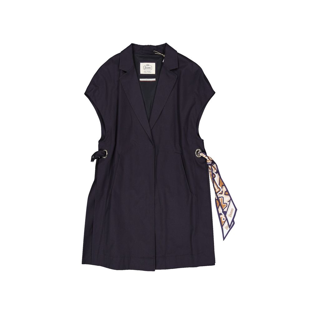 Elevate your wardrobe with the Herno Blue Cotton Coat, a masterpiece of Italian craftsmanship, designed for those who embrace luxury and sophistication.