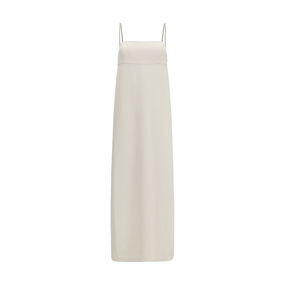 Discover the Brunello Cucinelli White Acetate Casual Dress, a masterpiece of silk and acetate, exuding timeless elegance for sophisticated moments that captivate.