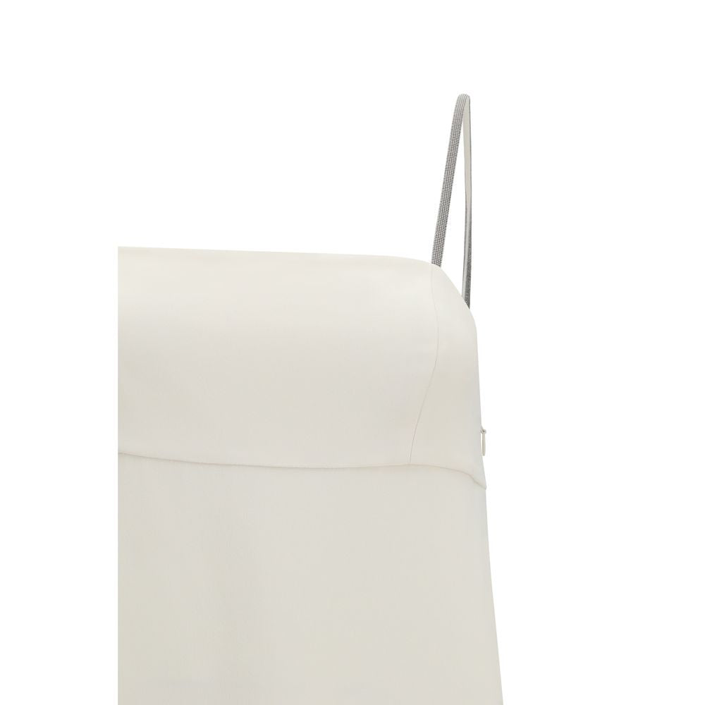 Indulge in the exquisite Brunello Cucinelli White Acetate Casual Dress, where luxurious silk and refined craftsmanship elevate your elegance for any sophisticated occasion.