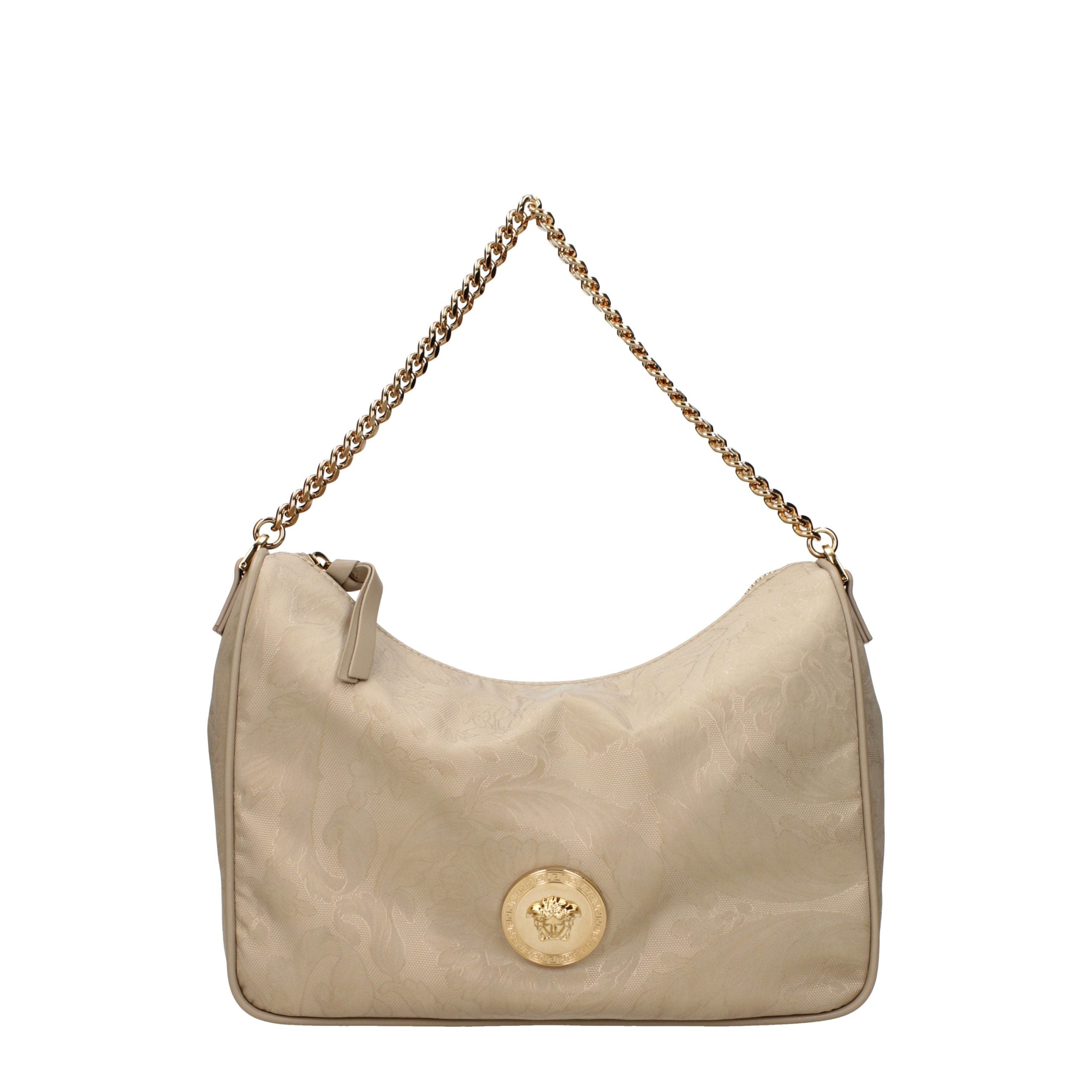 Versace Beige Fabric Handbag - Timeless Luxury Redefined