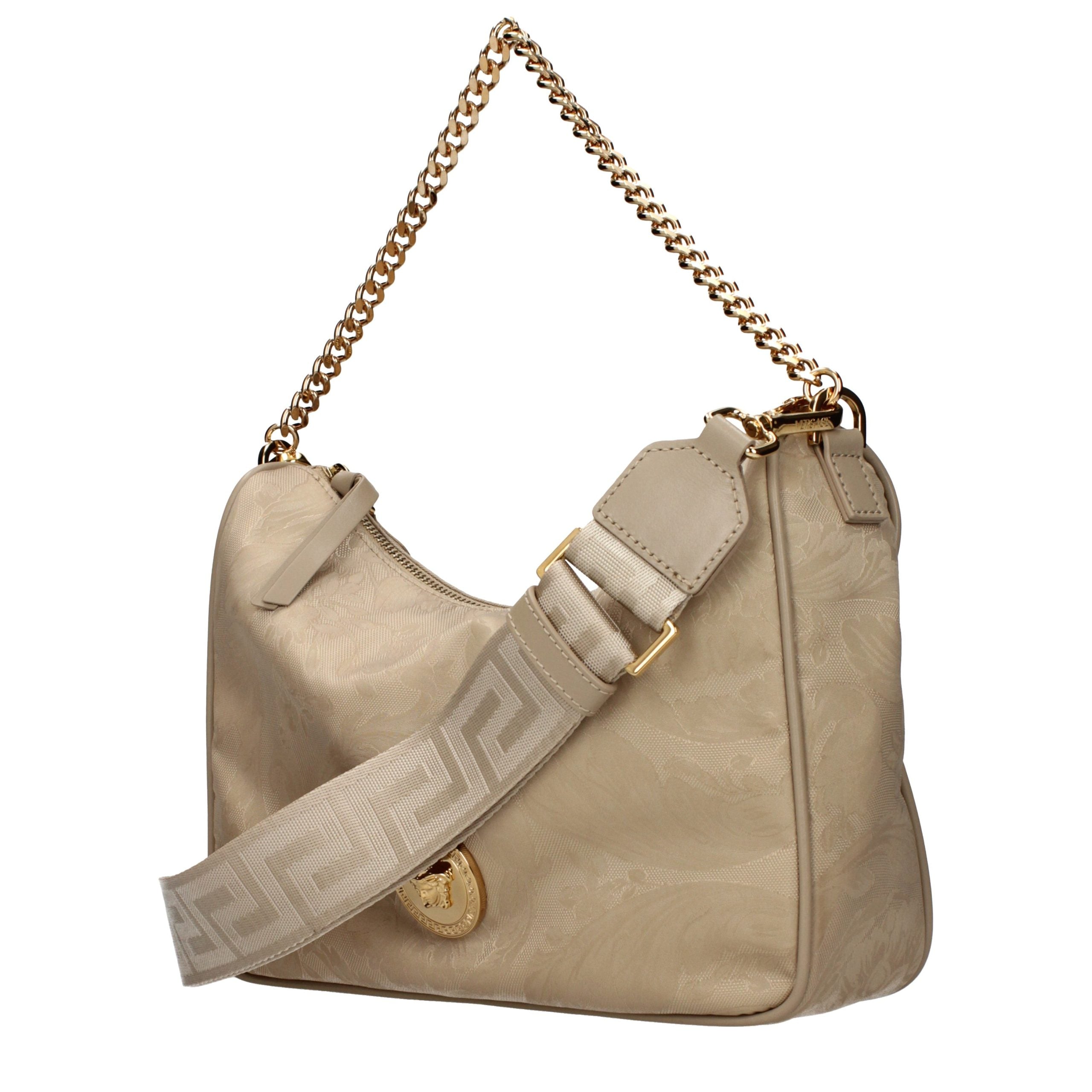 Versace Beige Fabric Handbag - Timeless Luxury Redefined
