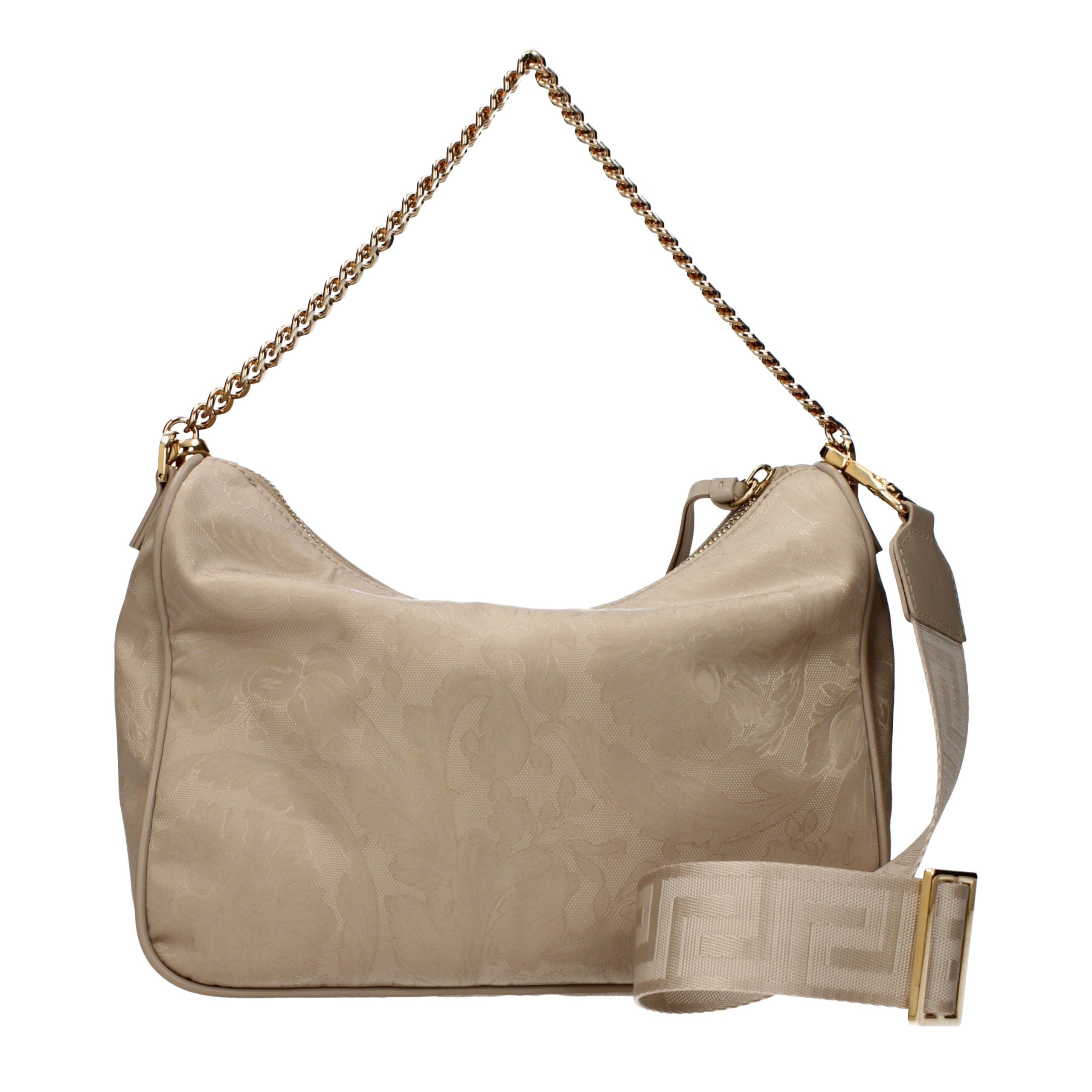 Versace Beige Fabric Handbag - Timeless Luxury for Every Occasion