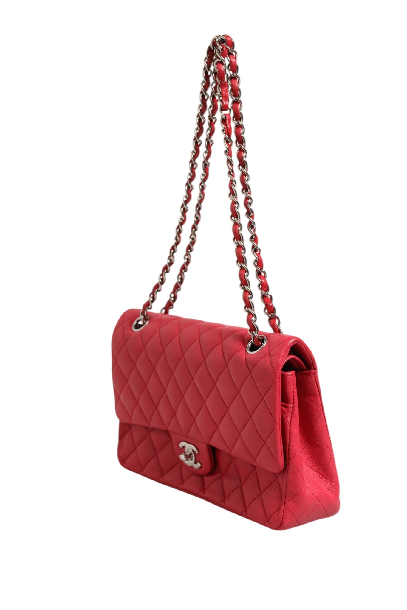 Chanel Classic 25 Medium Flap Bag - Artisanal Luxury Red Elegance