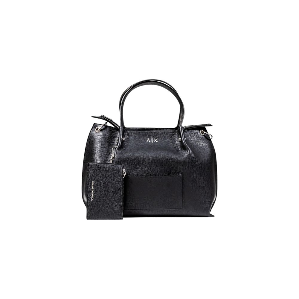 Elevate your elegance with the Armani Exchange Black Polyester Handbag, a luxurious blend of sophistication and practicality for the discerning individual.