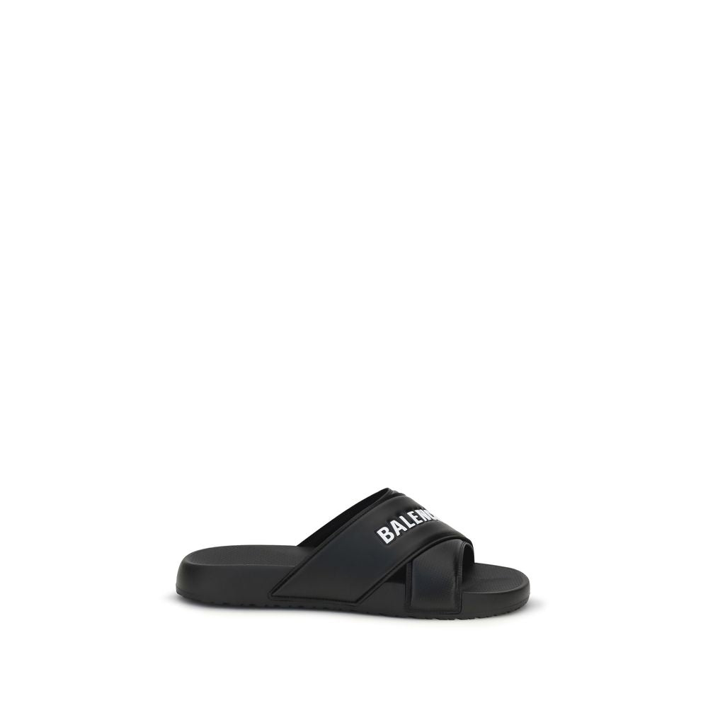 Balenciaga Black Rubber Sandals - Artisanal Luxury Footwear