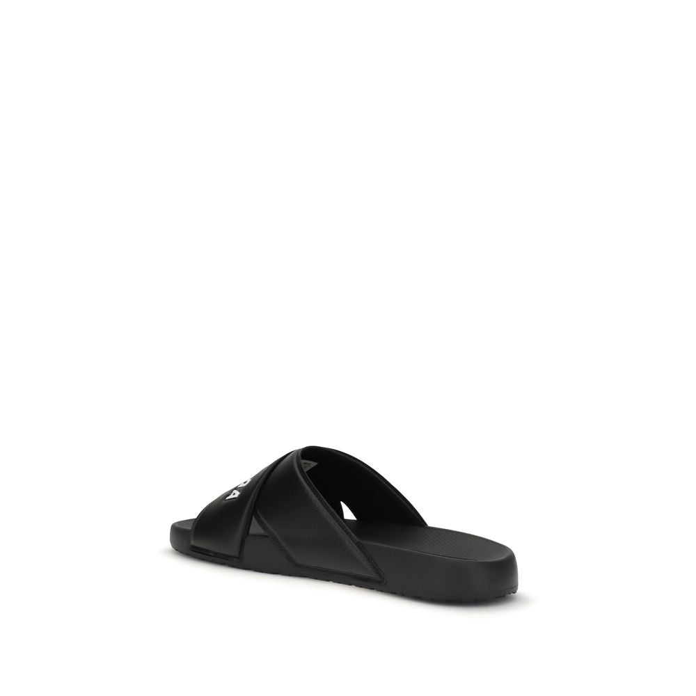 Balenciaga Black Rubber Sandals - Artisanal Luxury Footwear
