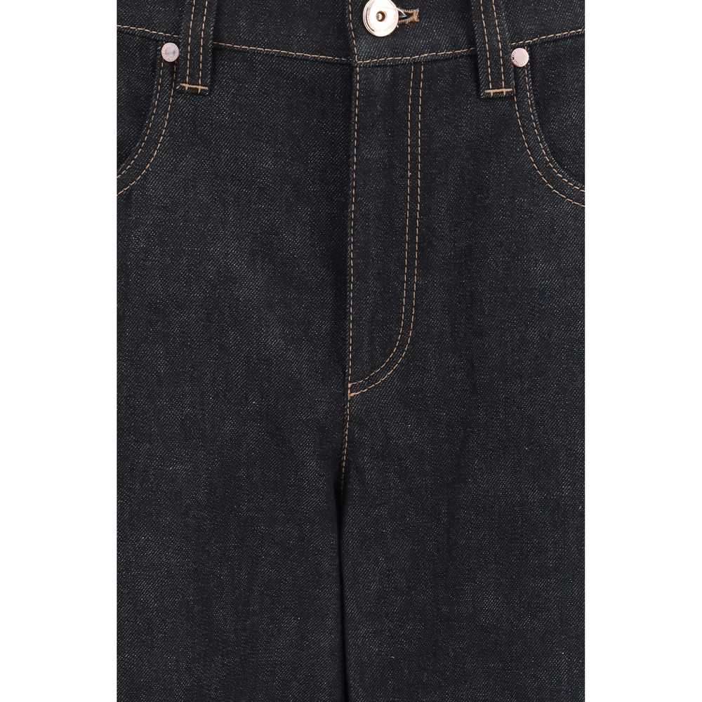 Brunello Cucinelli Blue Cotton Straight-Leg Jeans