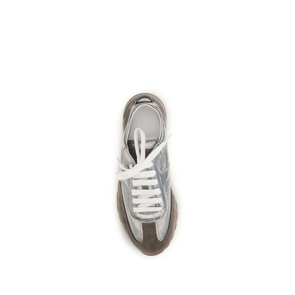 Elevate your style with Brunello Cucinelli's Multicolor Calf Leather Bos Taurus Athletic Sneakers, where exquisite craftsmanship meets luxurious comfort for the discerning individual.